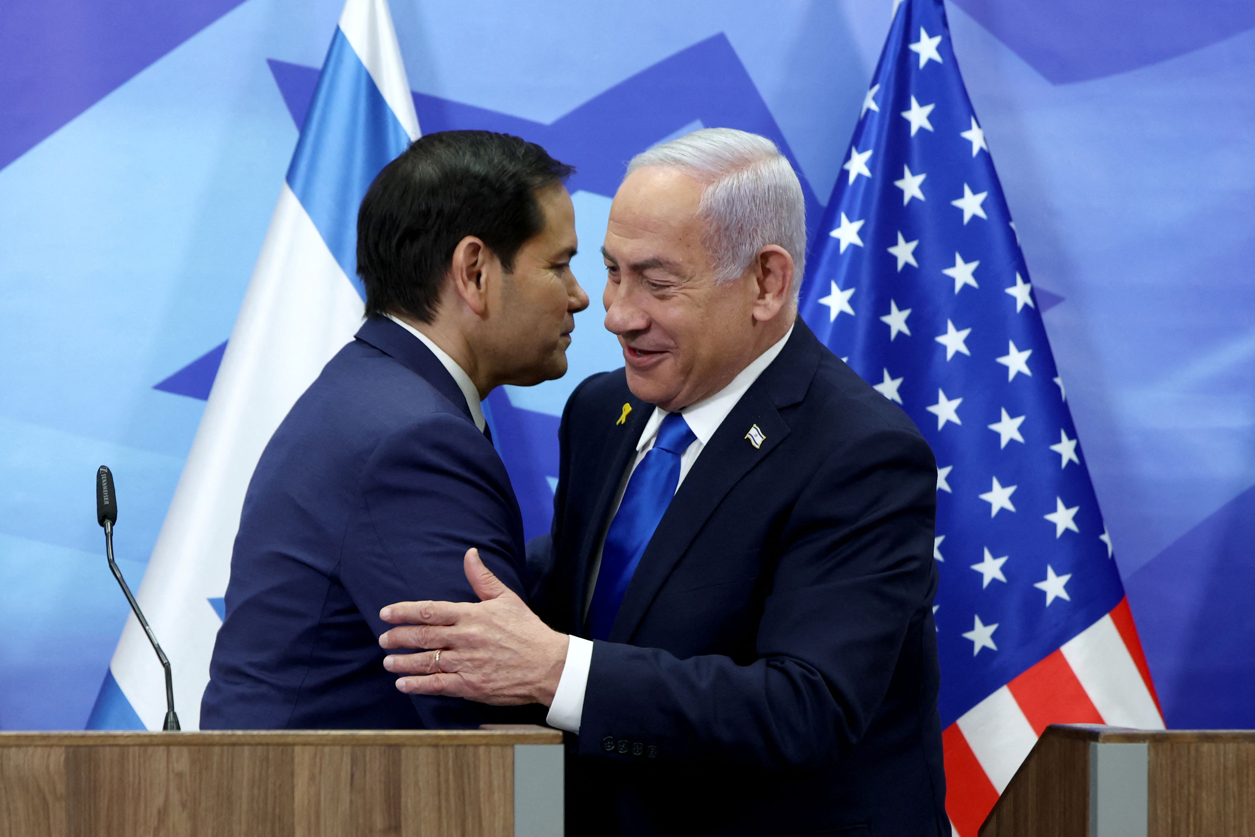 Secretary of State Marco Rubio and Israeli Prime Minister Benjamin Netanyahu in Jerusalem on Feb. 16. Photo: Evelyn Hockstein/Reuters