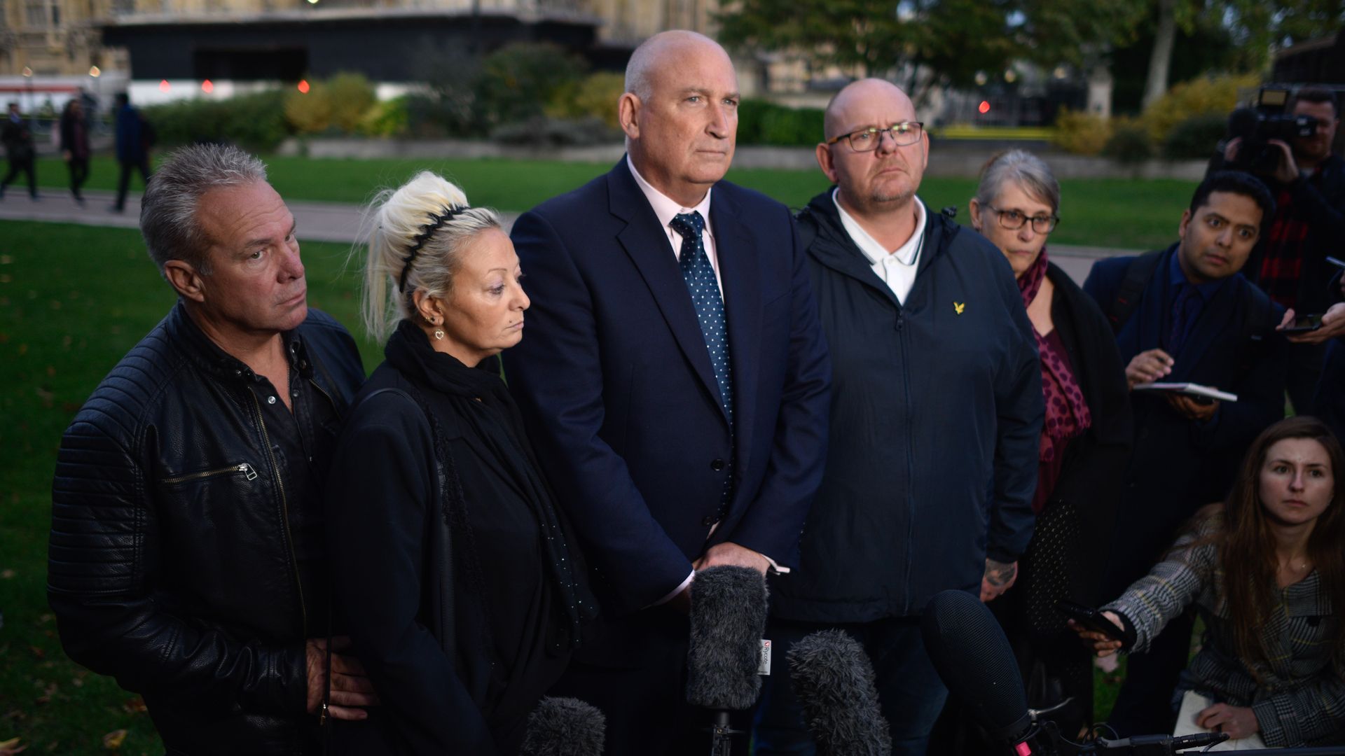 Harry Dunn's family and lawyer outside of Buckingham Palace
