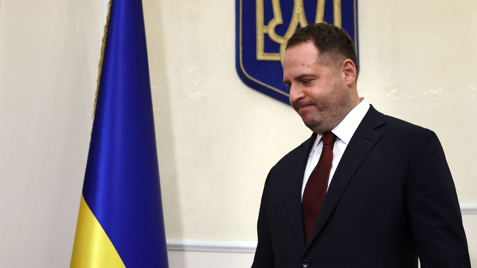 Ukraine's presidential advisor Andriy Yermak after a press briefing in Paris in January 2022.