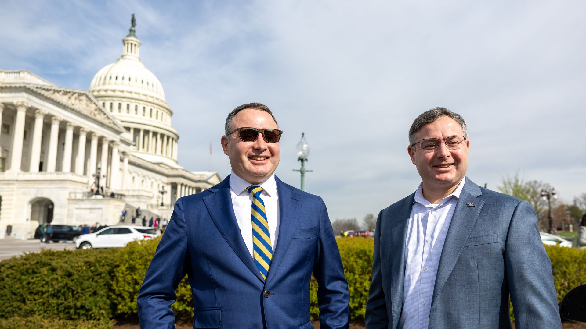 Vindman twins standing outside of the Capitol