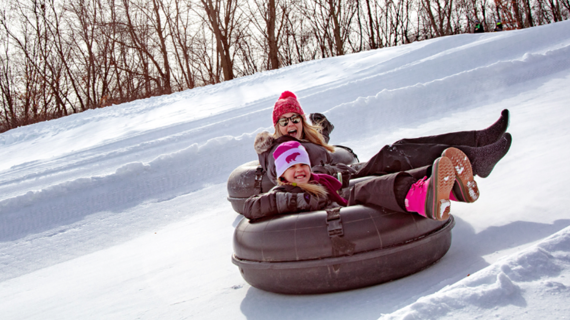 A photo of snow tubing.