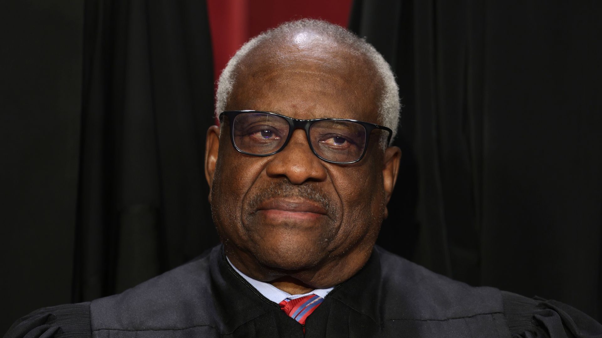 Justice Clarence Thomas poses for an official portrait at the East Conference Room 