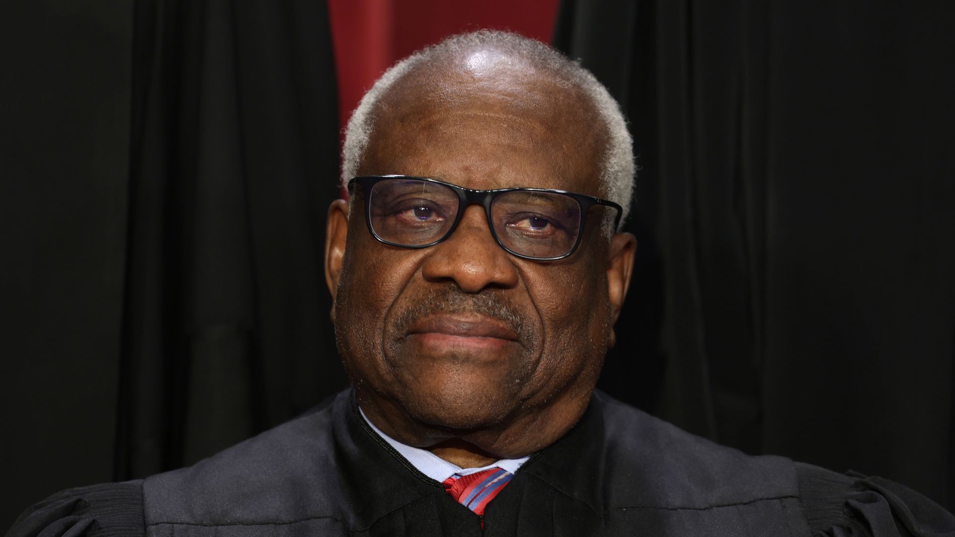 Justice Clarence Thomas poses for an official portrait at the East Conference Room