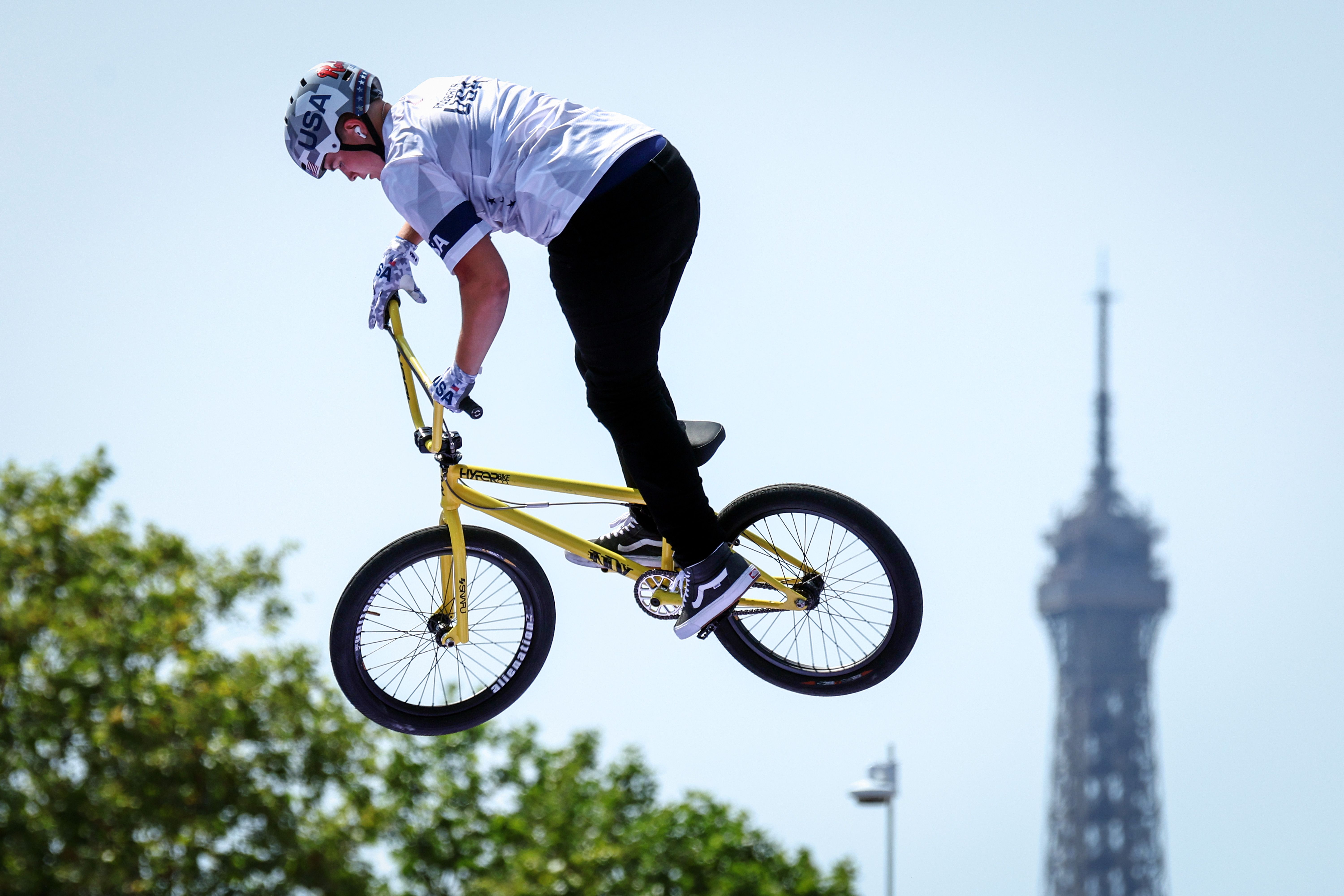 Hannah Roberts of Team United States competes during the Women's Park Qualification on day four of the Olympic Games Paris 2024 at Place de la Concorde on July 30, 2024 in Paris, France. (Photo by Stefan Matzke - sampics/Getty Images)