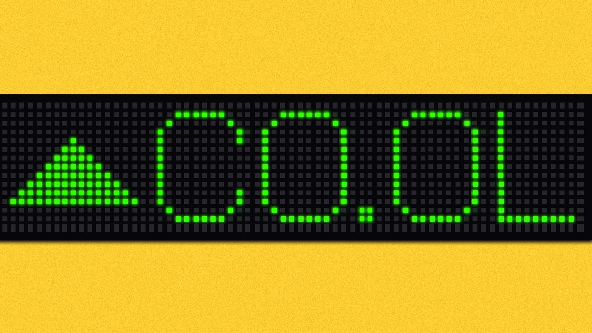 Illustration of a stock ticker spelling out the word "cool" in place of numbers