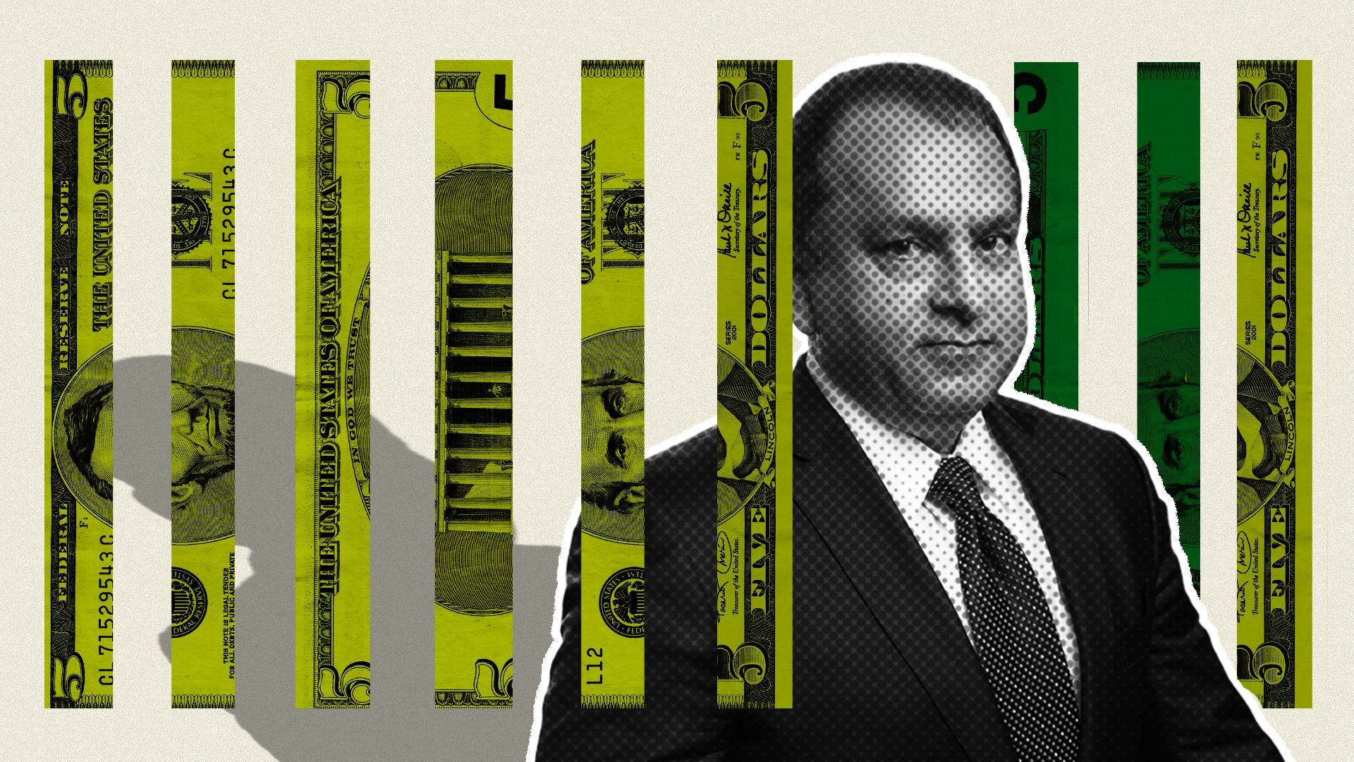 Photo illustration of Sunny Balwani and dollar bills.