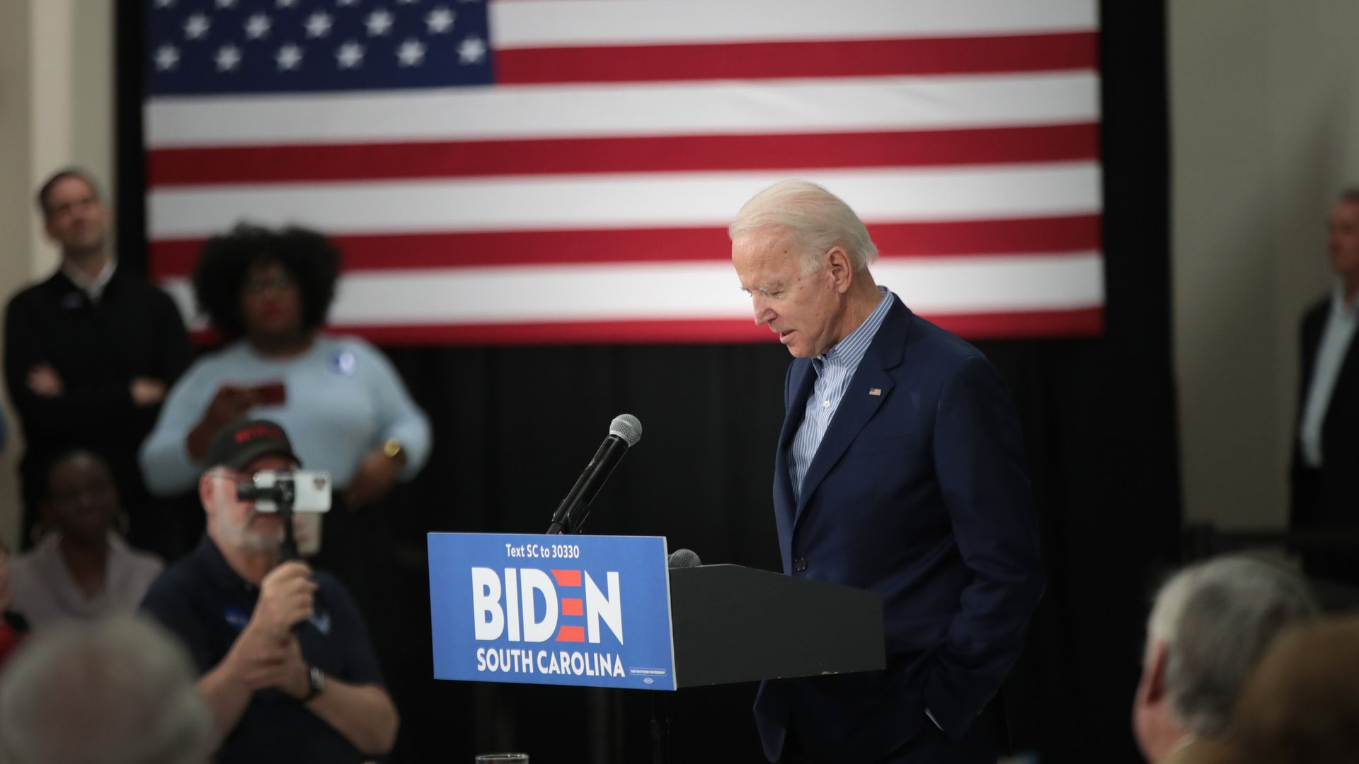 Joe Biden speaking at a campaign rally in South Carolina