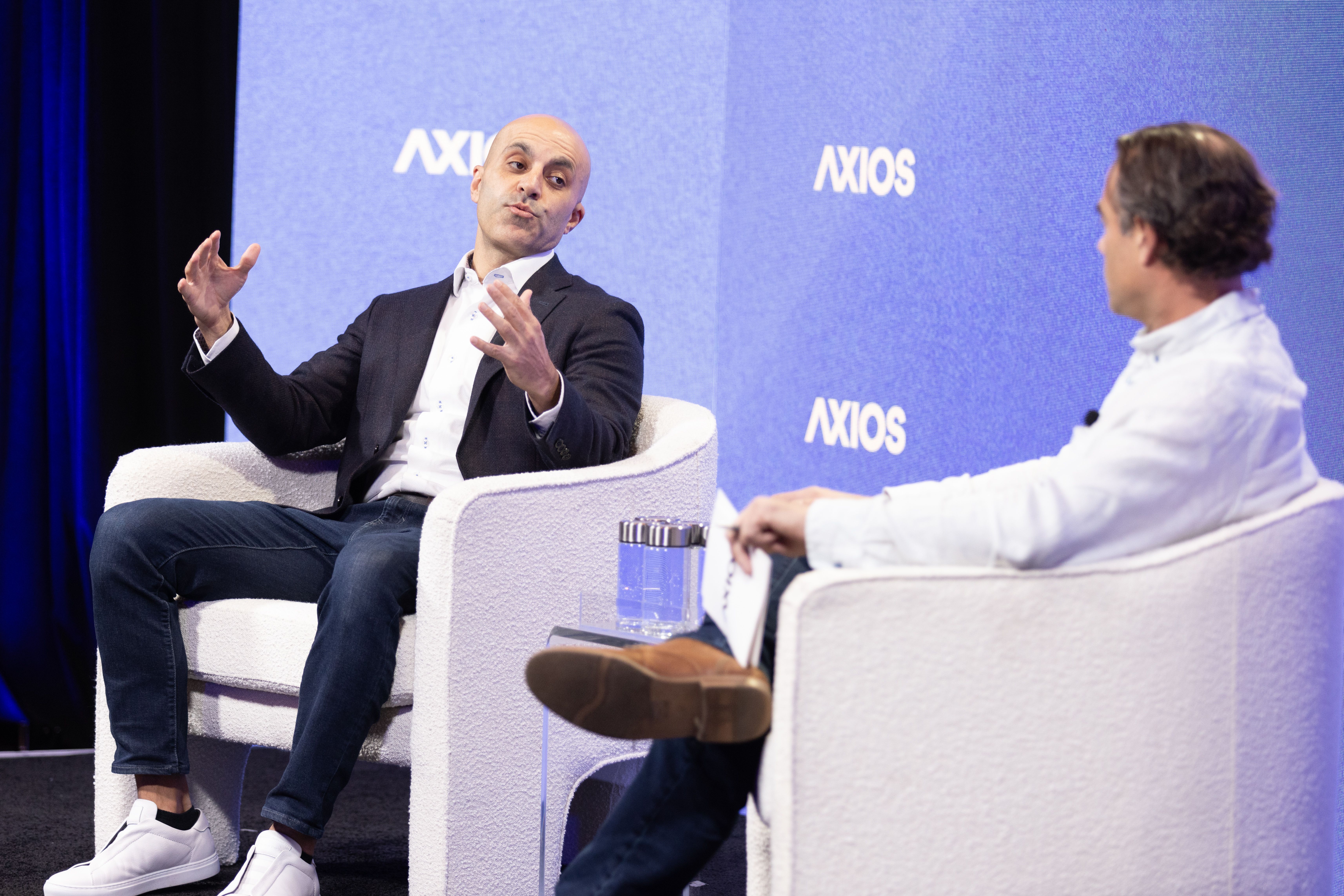 Dan Primack interviews DataBricks CEO Ali Ghodsi at the Axios AI+ Summit in San Francisco yesterday.