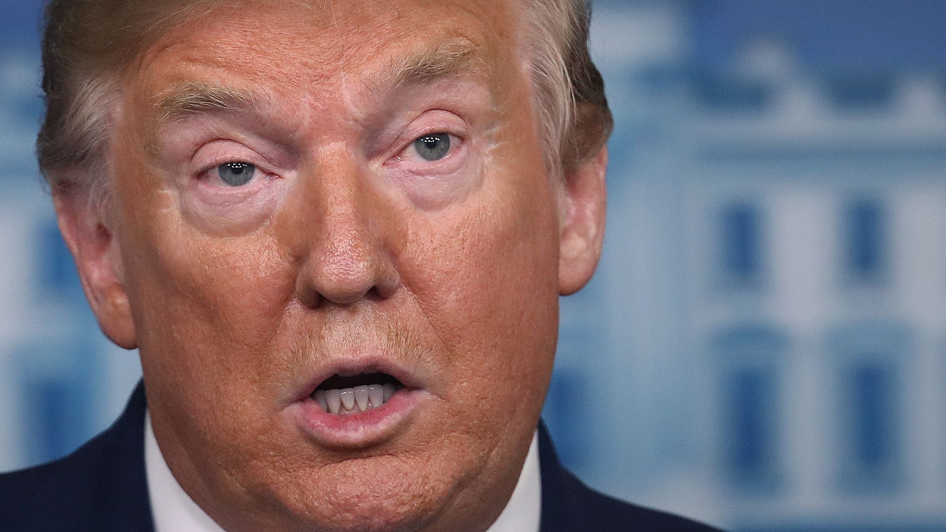 This image is a close-up of President Trump