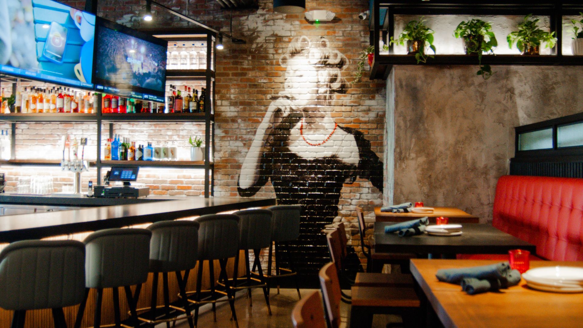 A bar and restaurant.