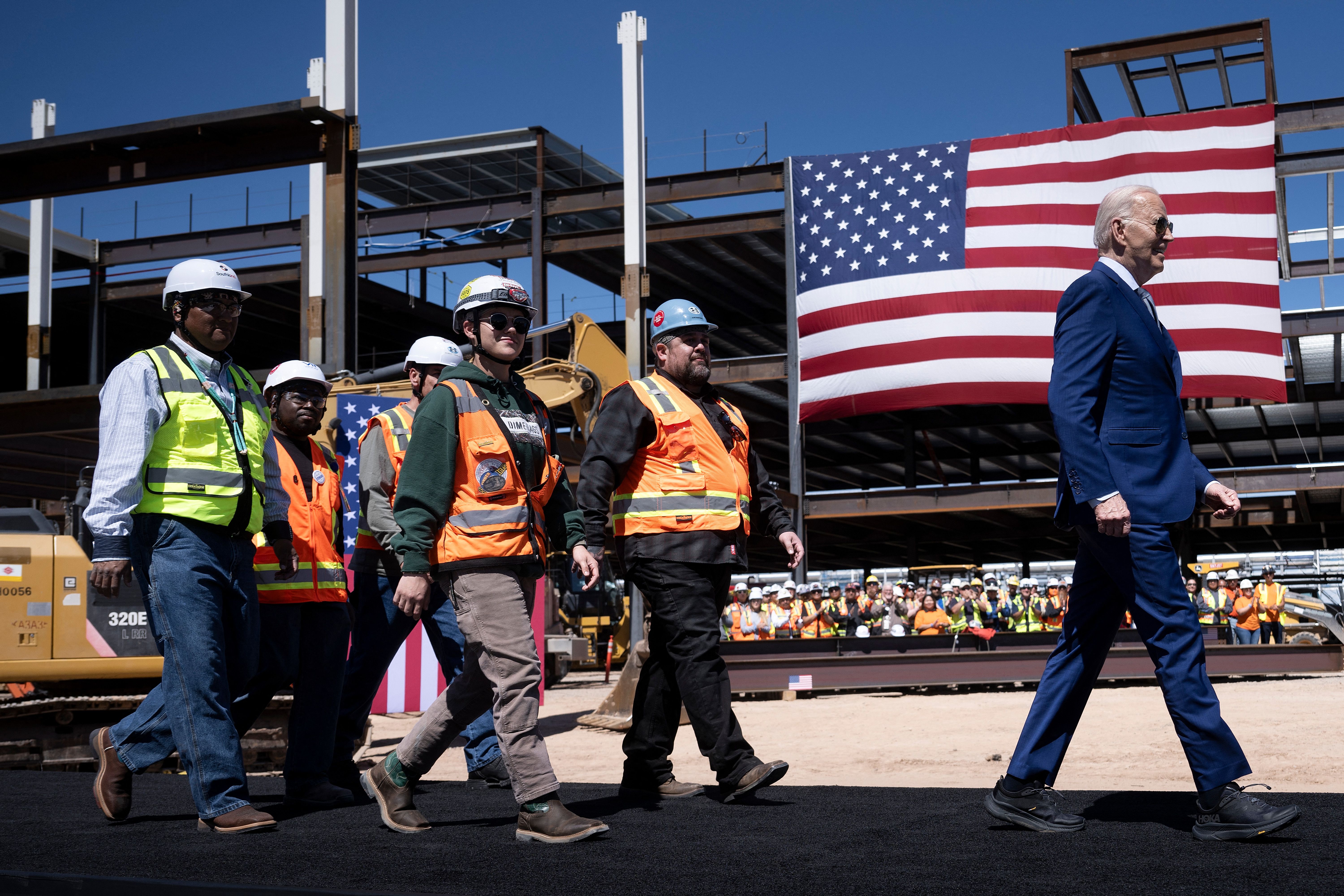 President Biden tours Intel's Ocotillo Campus in Chandler, Ariz., yesterday.