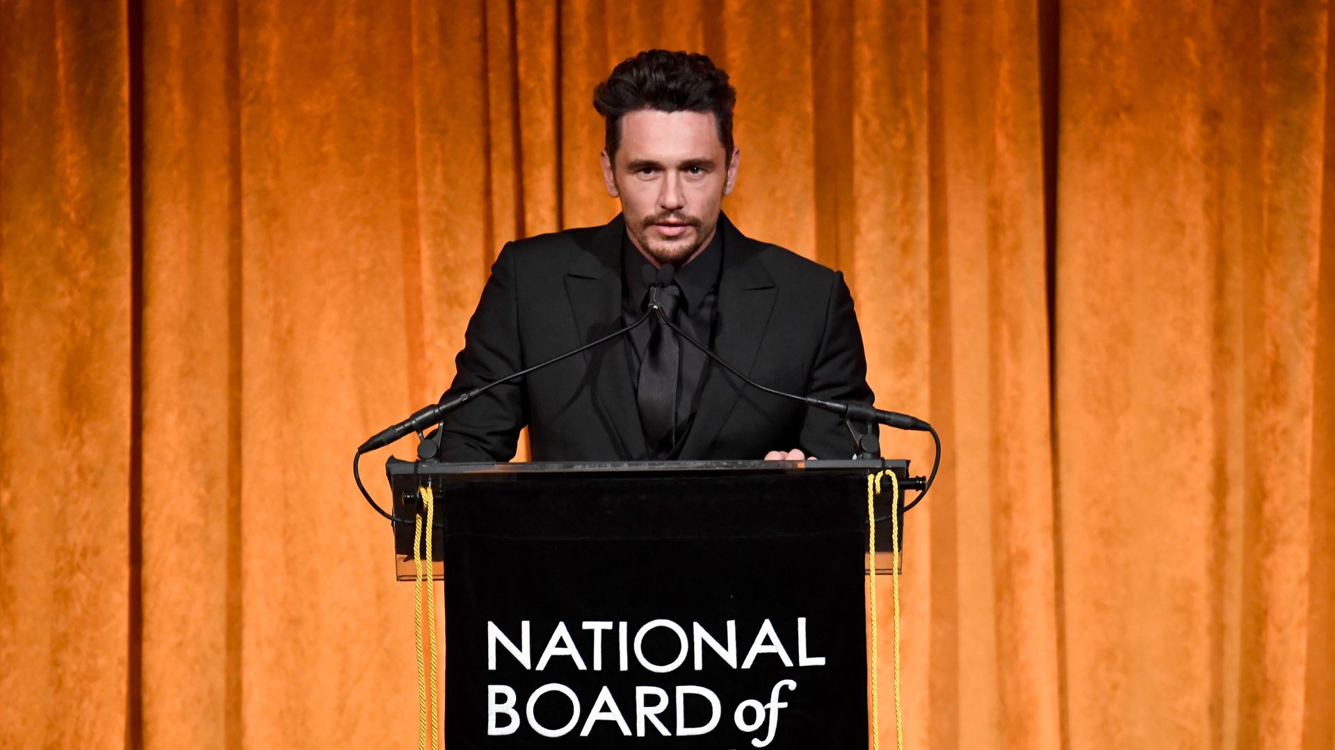 James Franco giving a speech