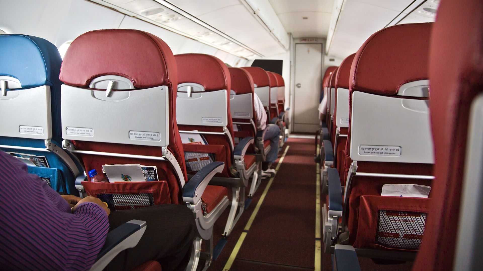 Inside of an airplane