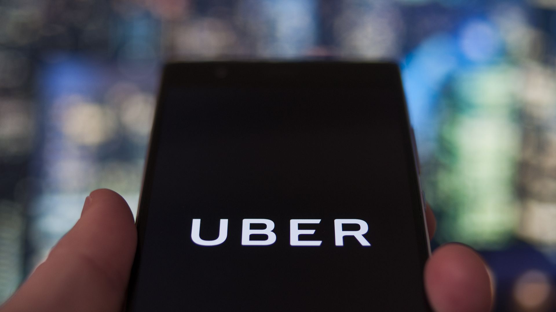 Uber logo on a smartphone screen