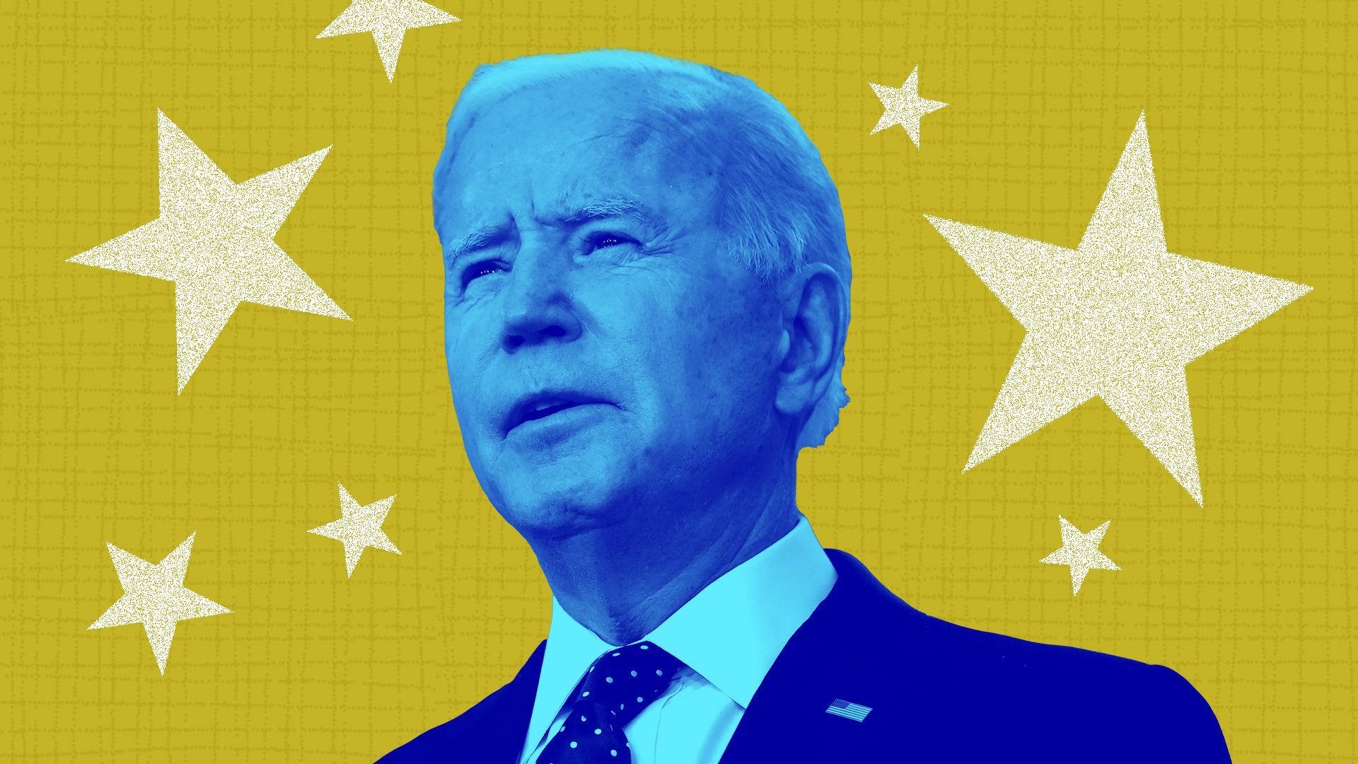 Photo illustration of President Biden surrounded by stars