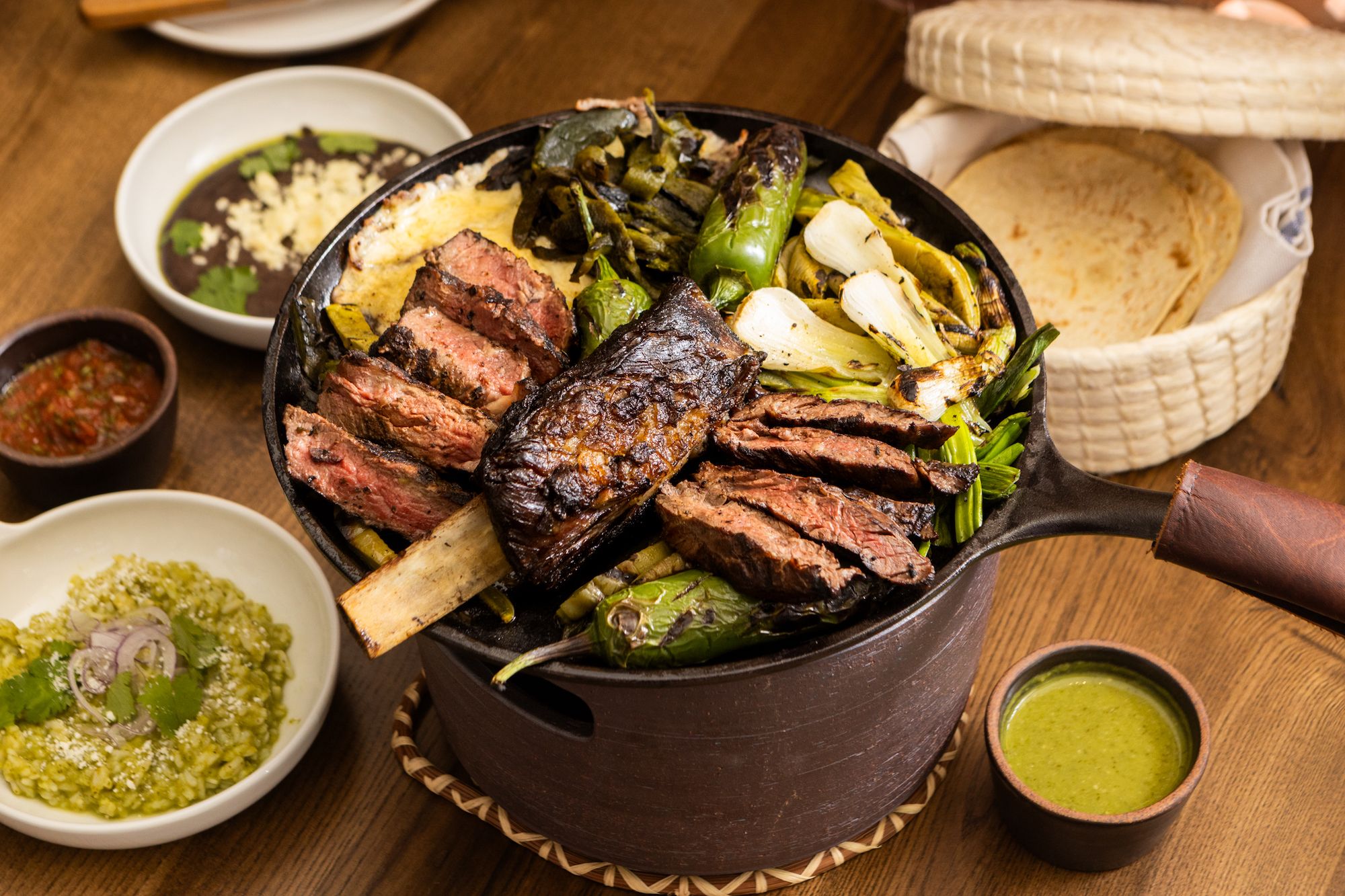 Beef fajitas at Ometeo