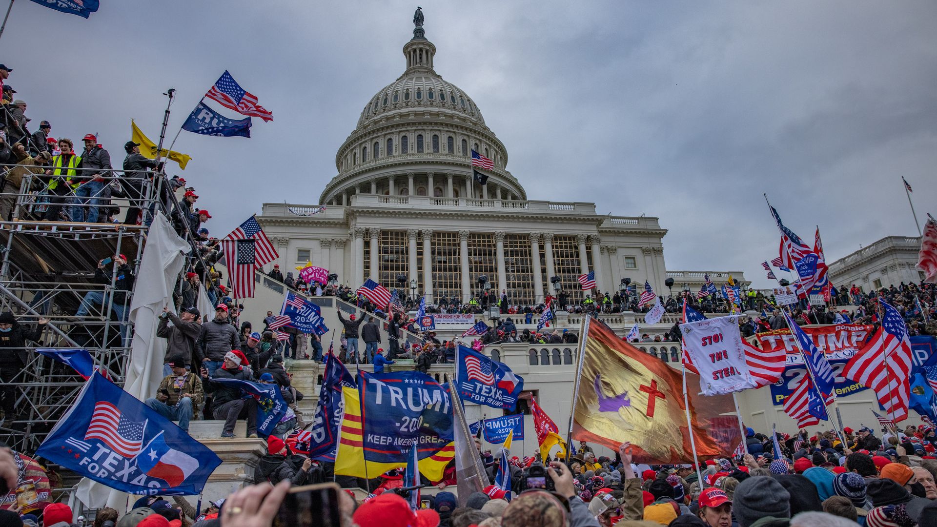 Supporters of President Trump storm the United States Capitol building.