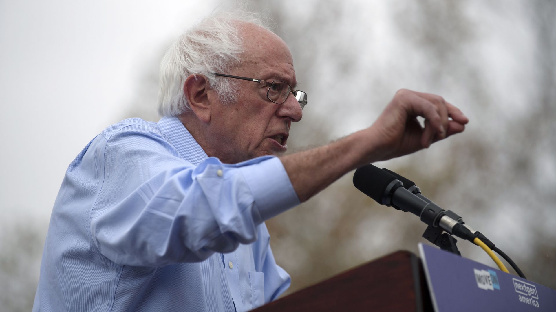 Bernie Sanders speaks at a rally