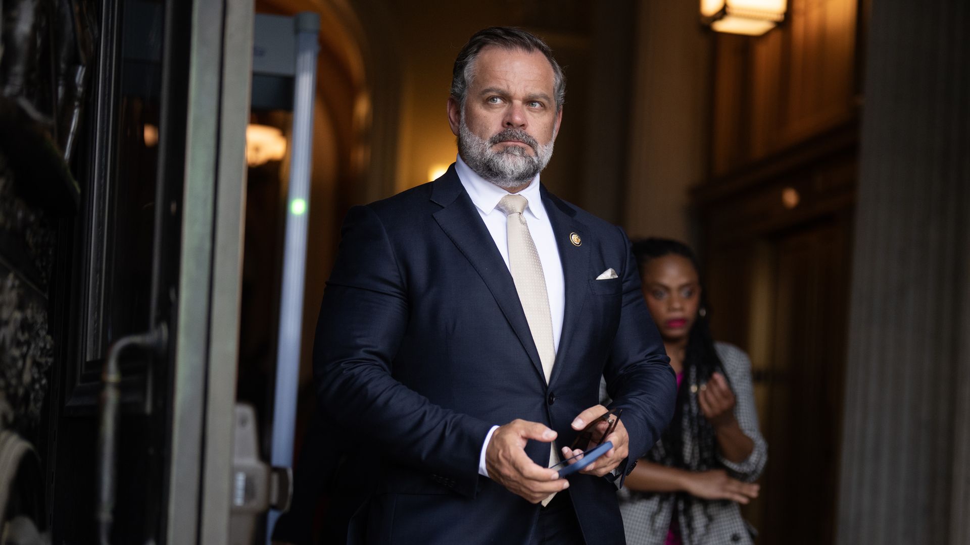 Rep. Cory Mills leaves the U.S. Capitol on July 23. 