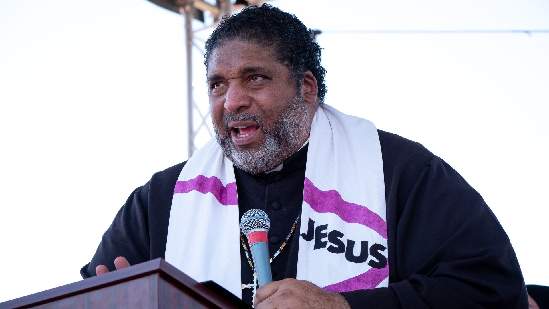 Rev. William Barber II speaks during an El Paso Strong Community Action event in El Paso, Texas.