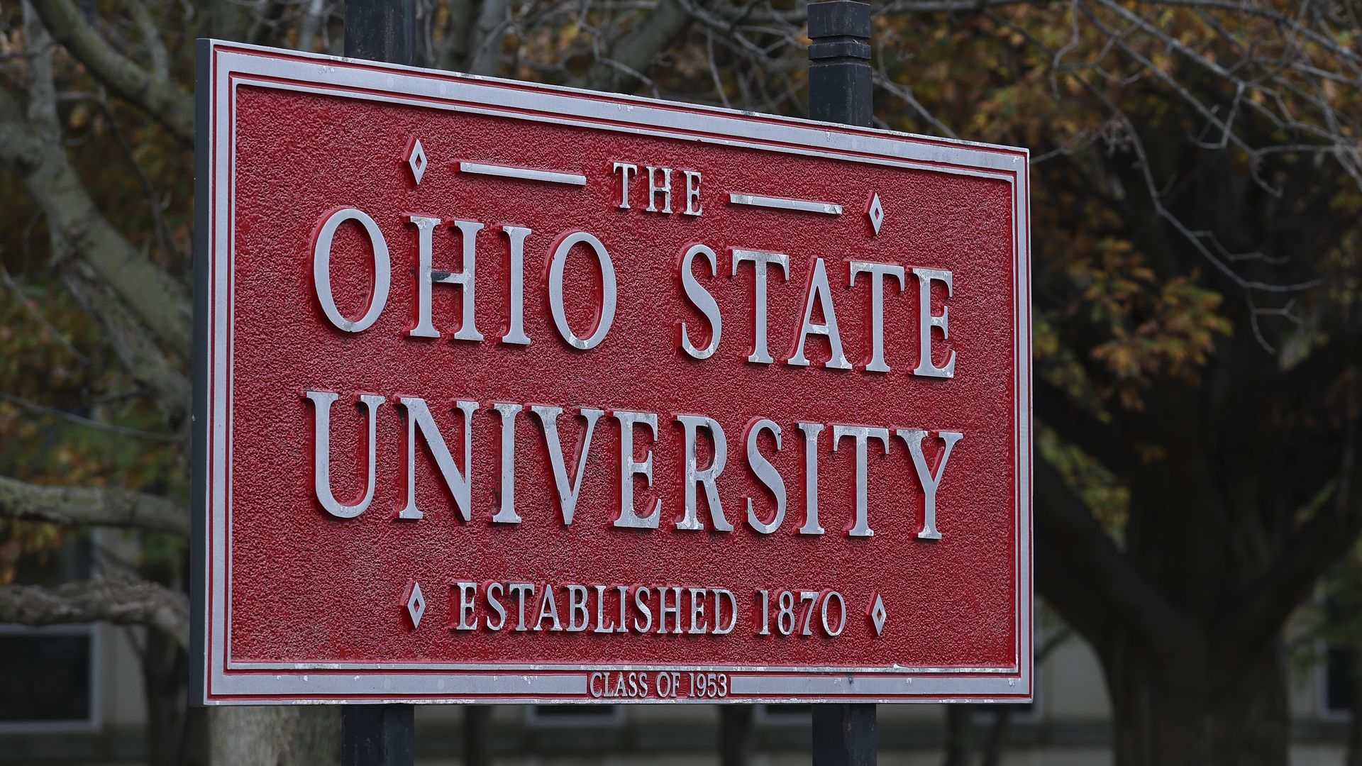 A sign on the Ohio State University campus