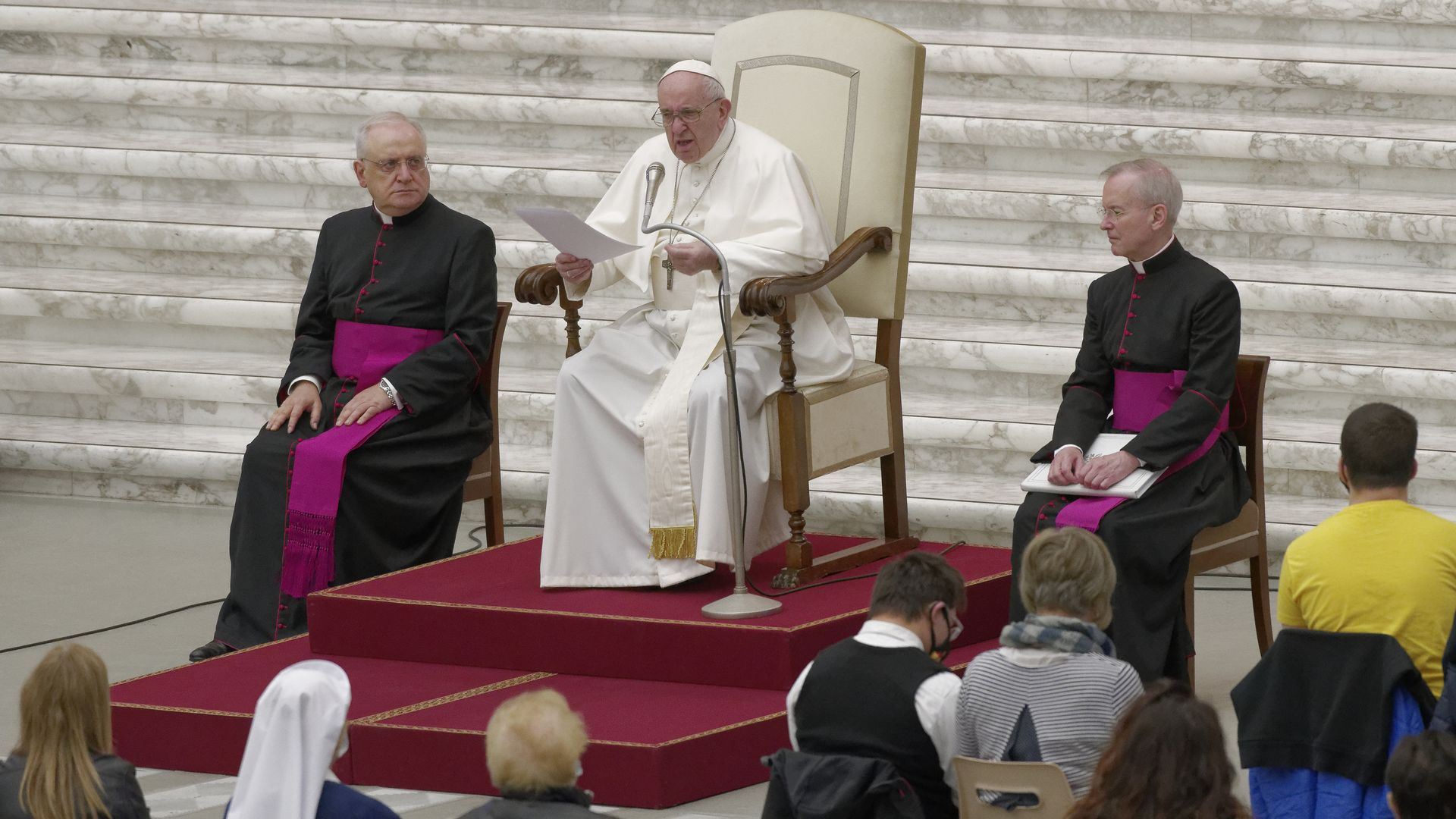Pope Francis at his weekly general audience at the Vatican on Oct. 7.