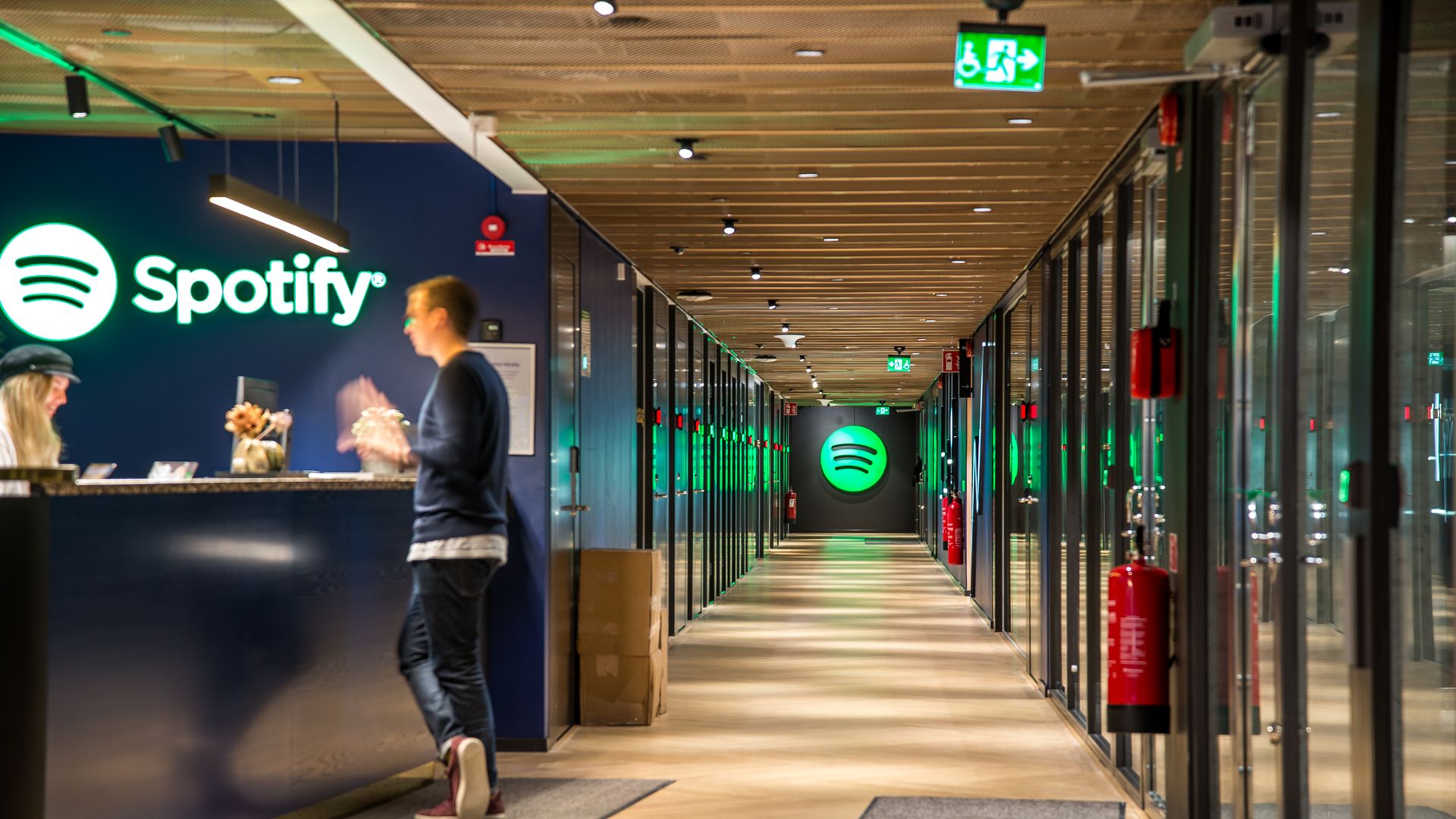 Photo of Spotify office reception.