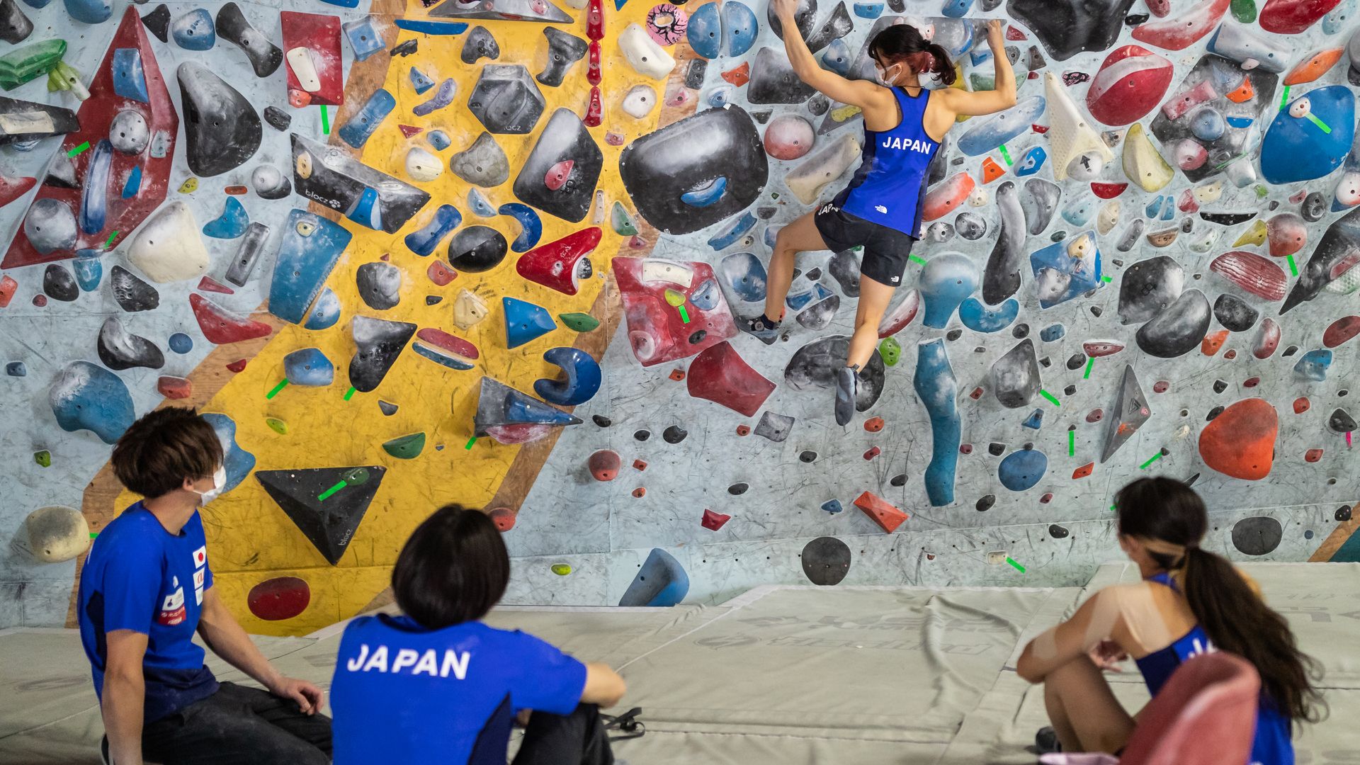 Climbing wall.