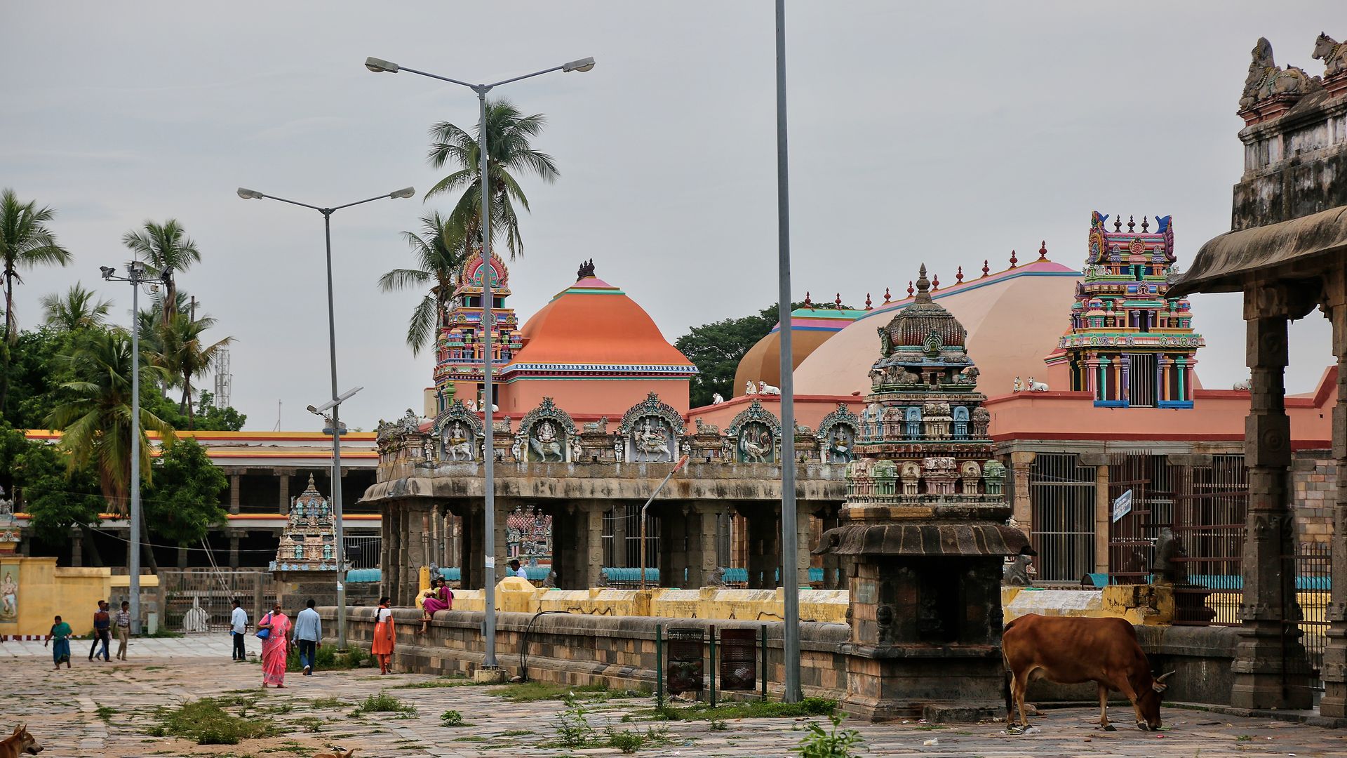 Quiet road outside a temple
