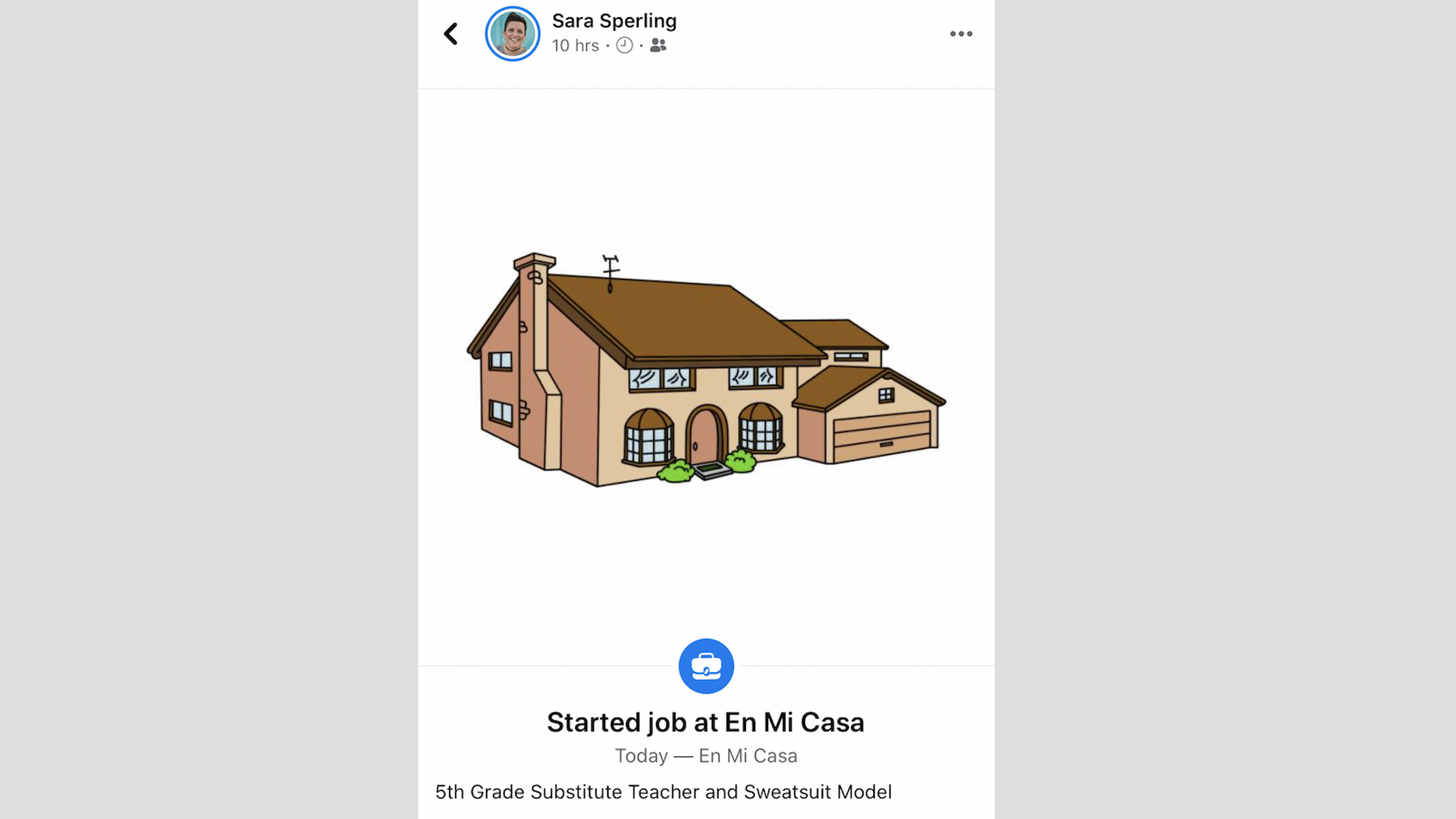 A screenshot of a Facebook status post