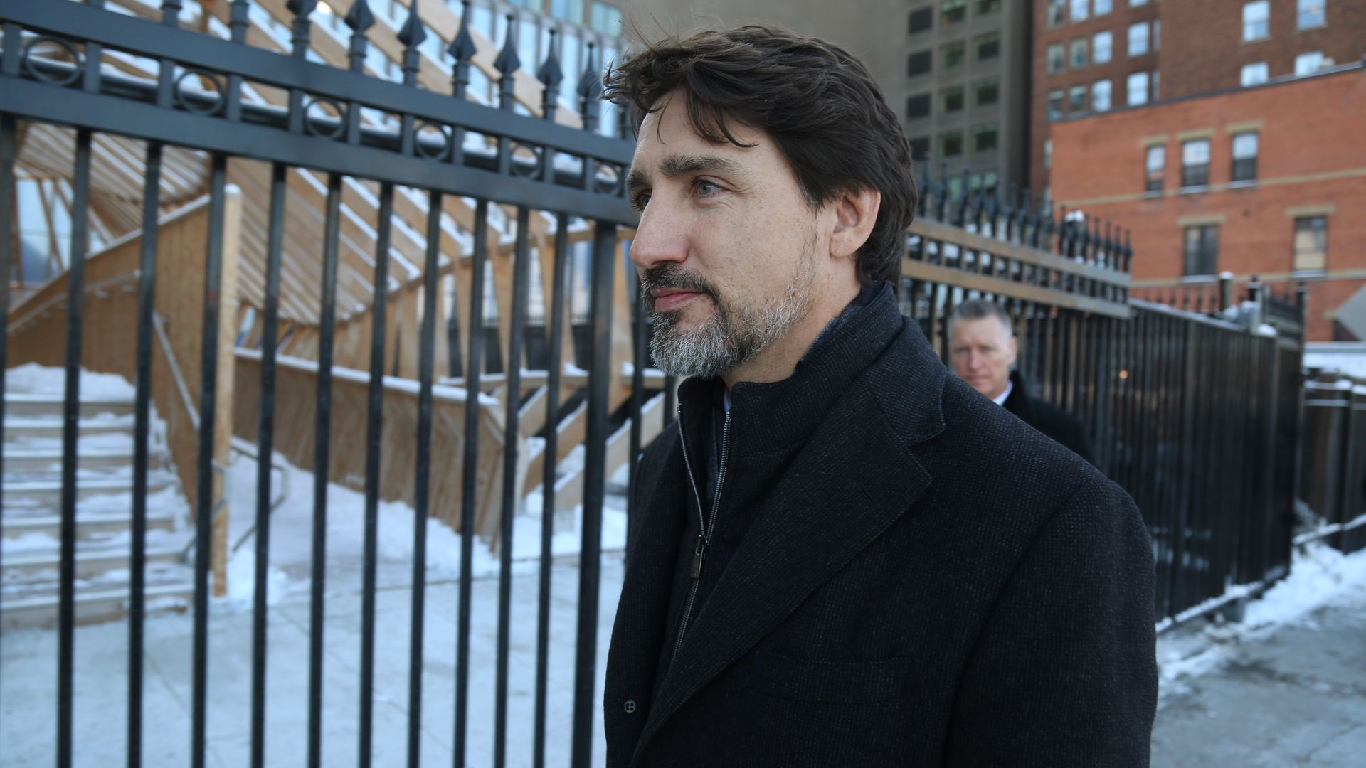 Photo of Justin Trudeau walking outside