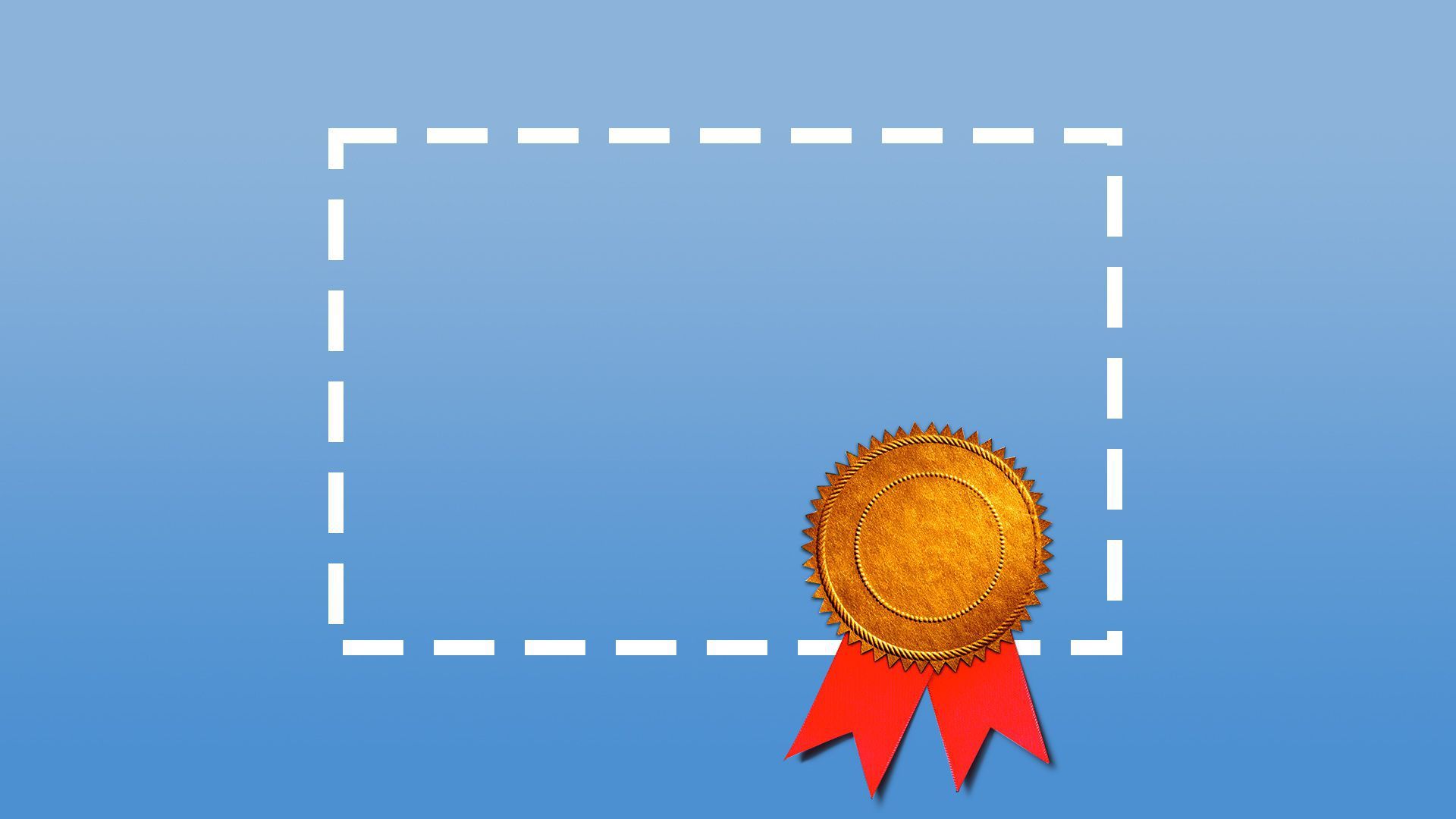 Medal ribbon over empty box