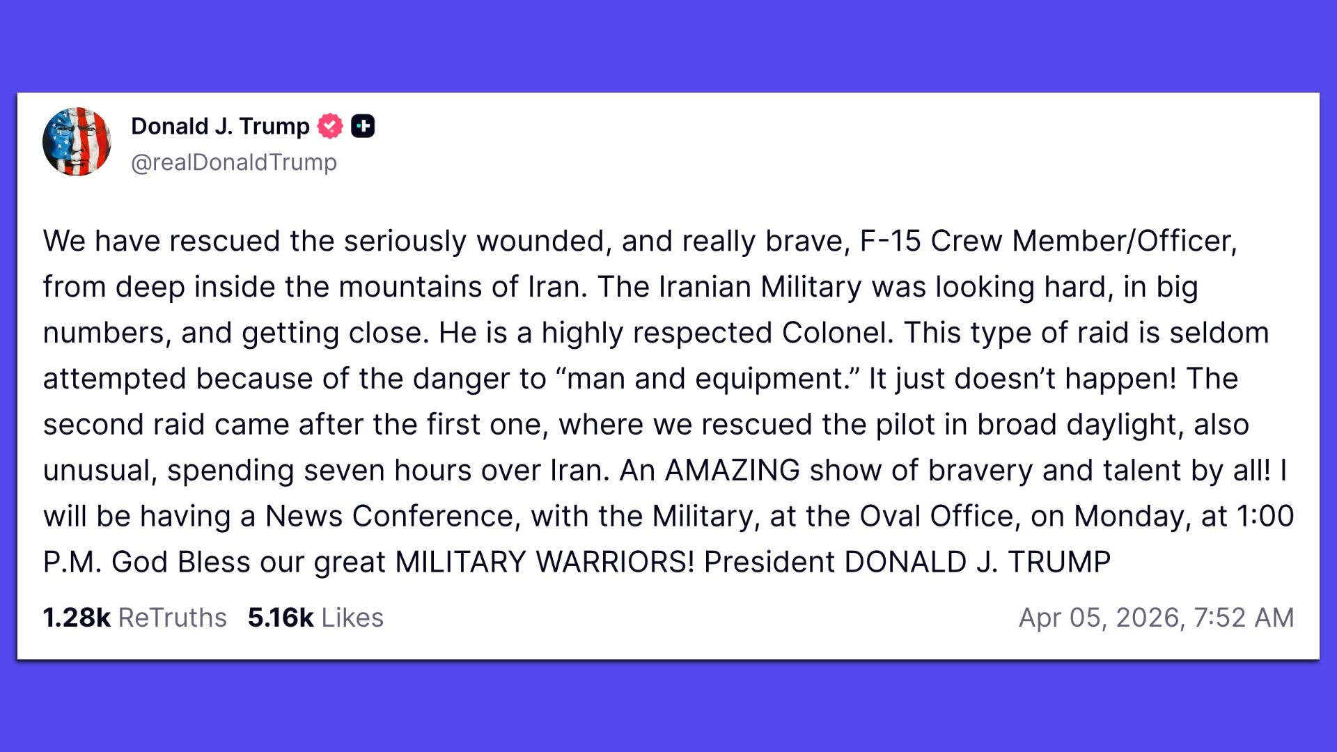 Screenshot: Truth Social