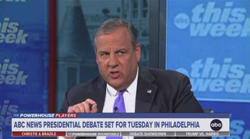 Former NJ Gov. Chris Christie speaks about the presidential debate on ABC's "This Week."
