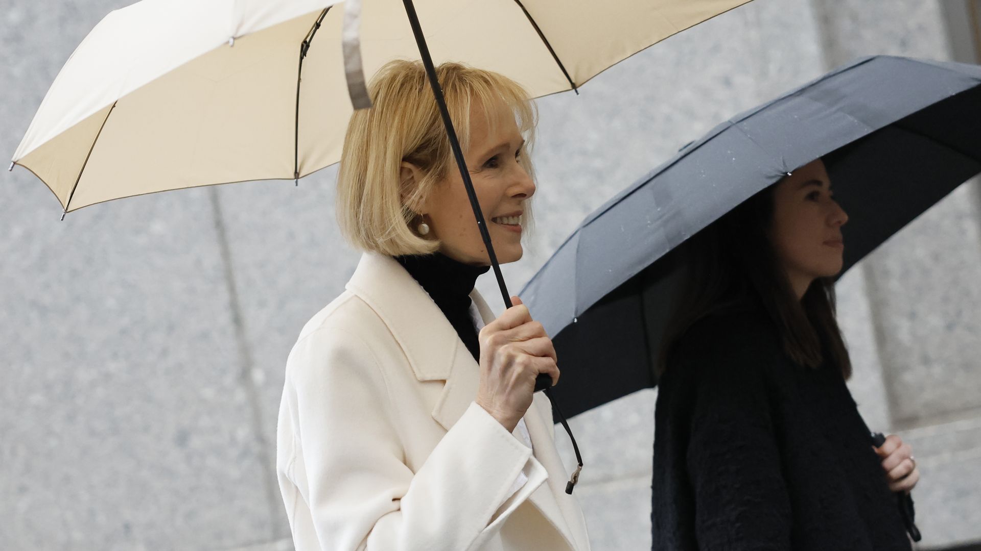 Writer E. Jean Carroll arriving at a Manhattan courthouse in New York City on Jan. 26.