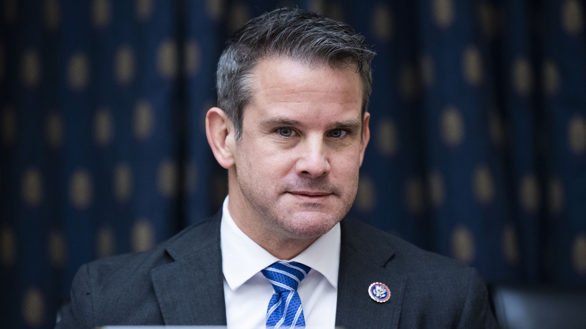 Rep. Adam Kinzinger is seen during a congressional hearing.
