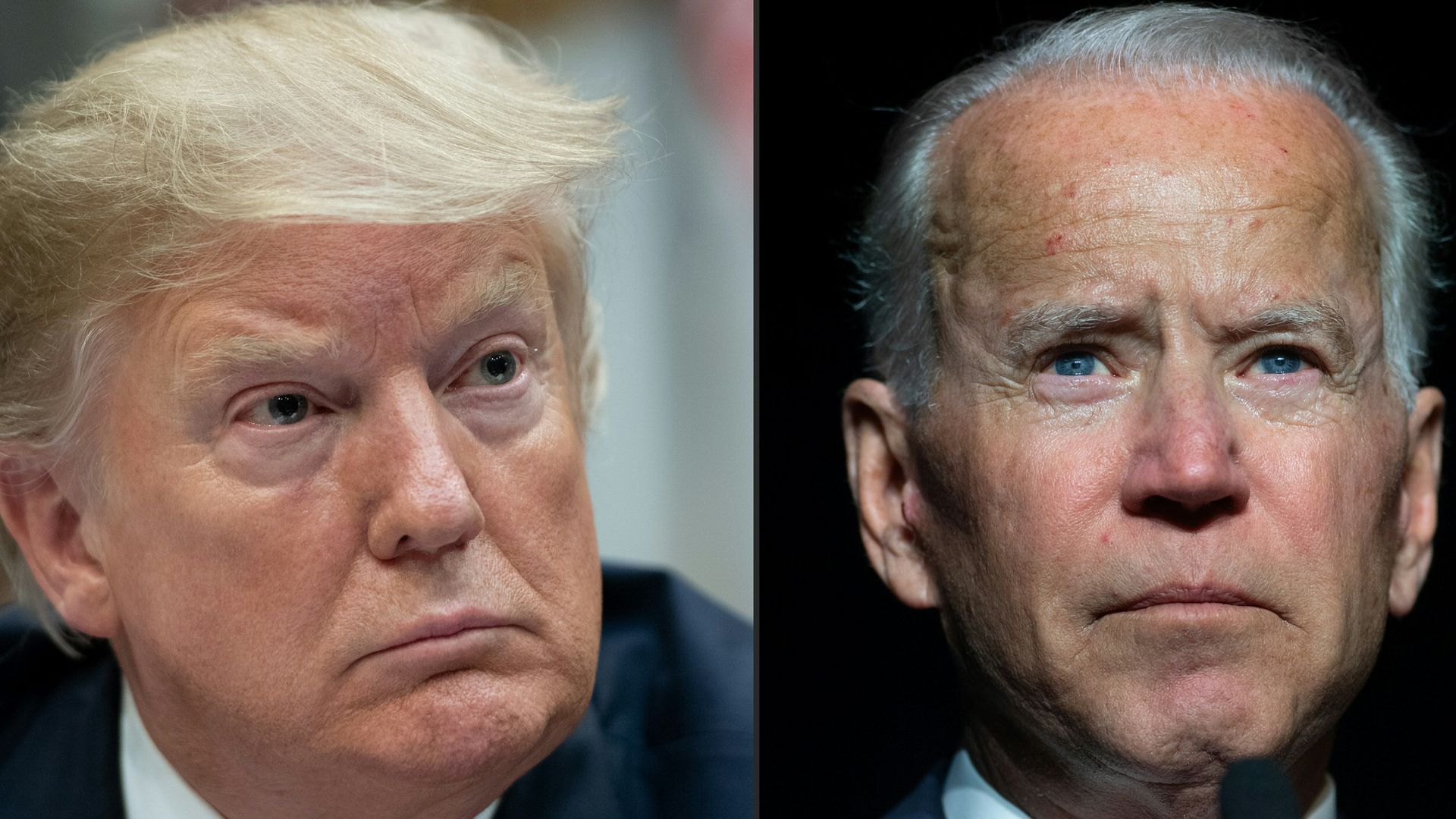 A comination photo of President Trump and former Vice President Joe Biden.