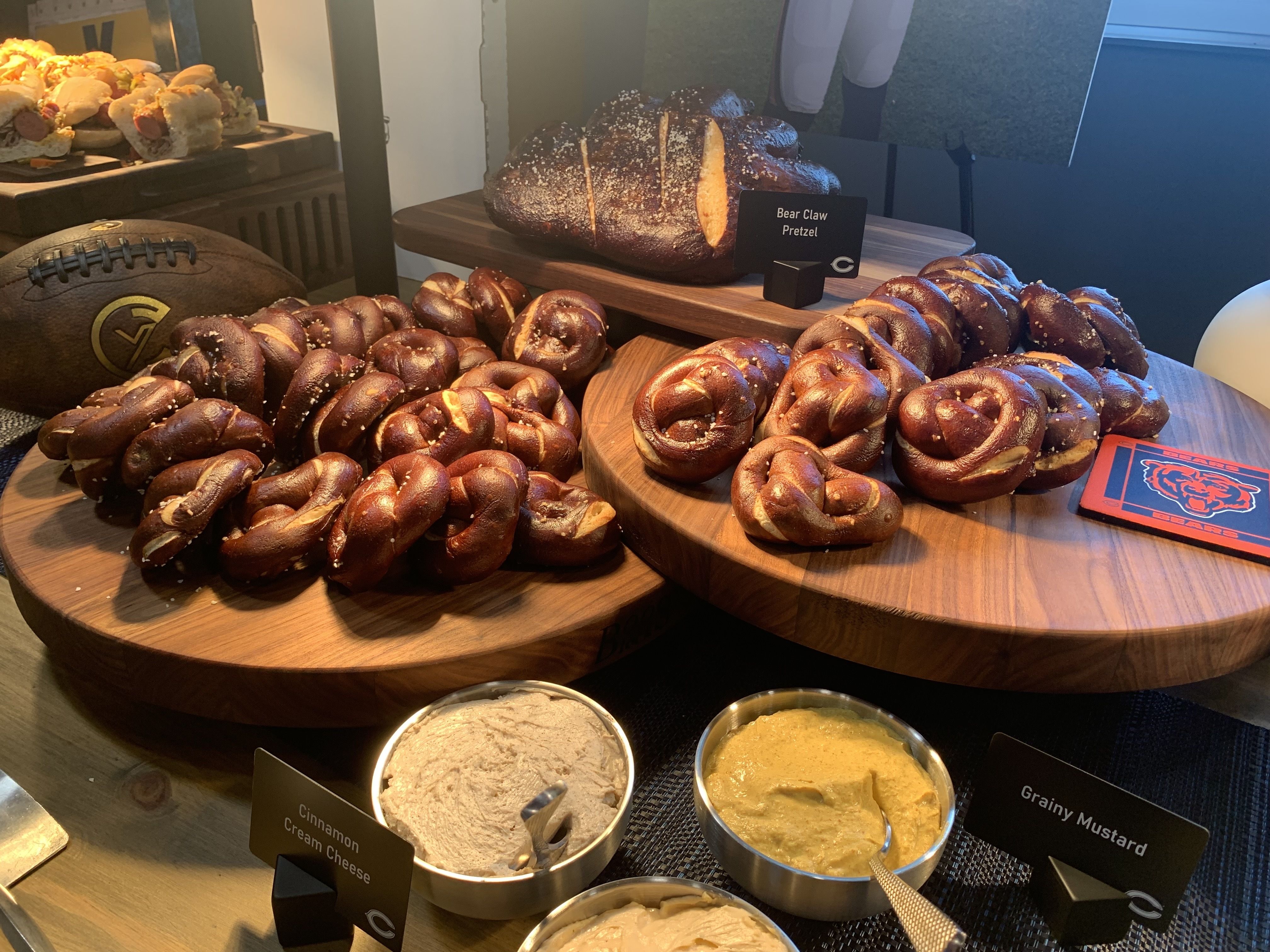 Photo of a table full of pretzels 