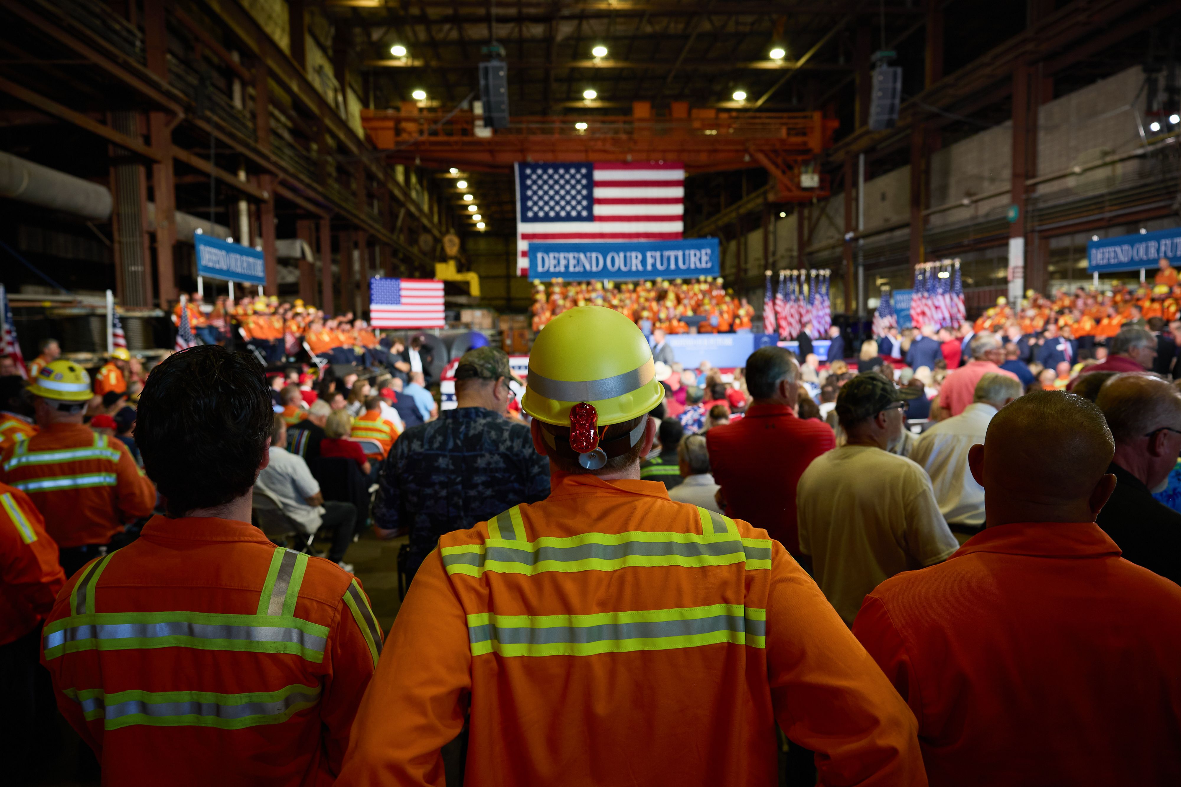 Attendees during last Friday's announcement at Cleveland Cliffs Middletown Works. Photo: Courtesy of Brian Kaiser/Bloomberg via Getty Images