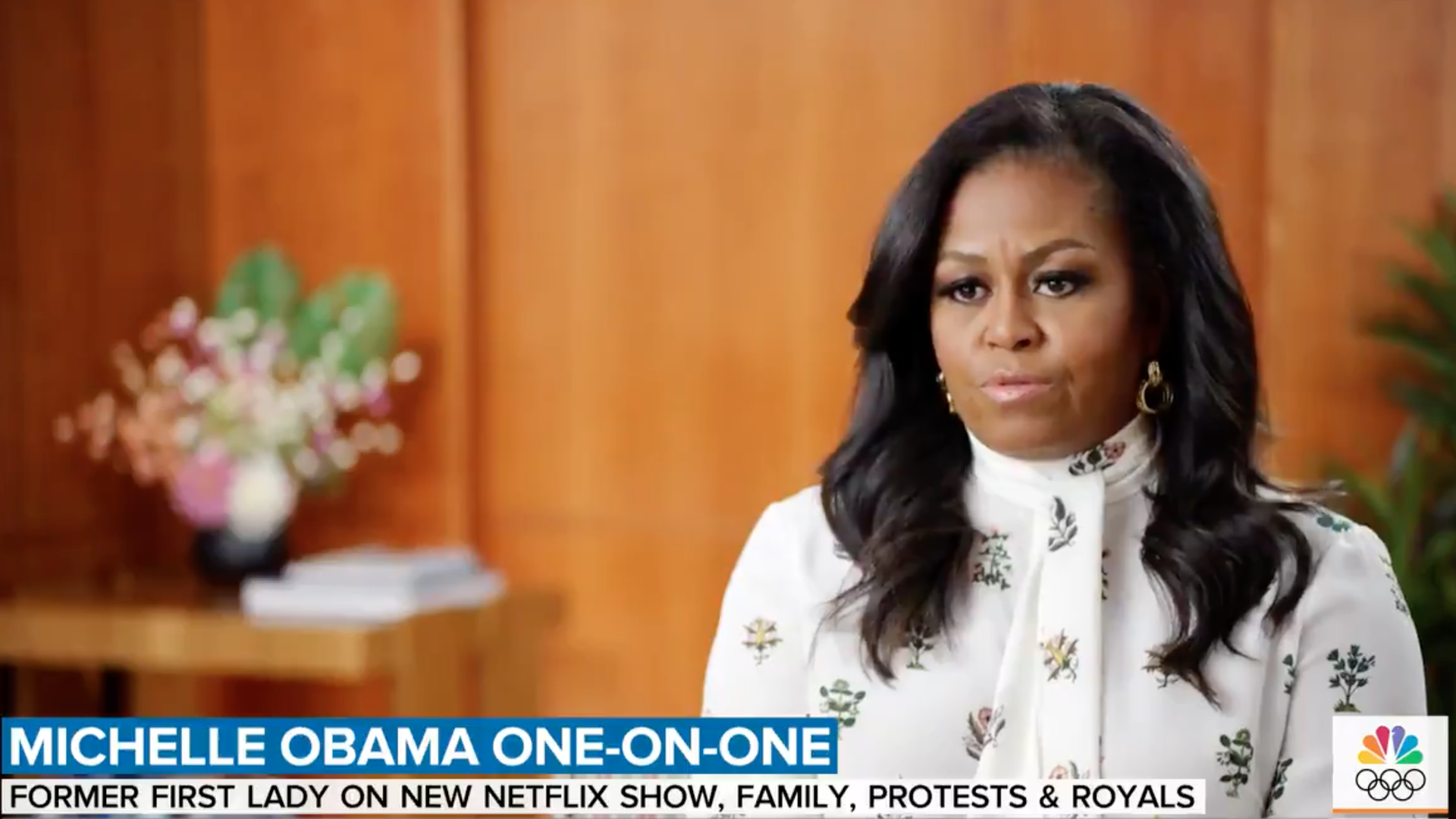 A screenshot of Michelle Obama on NBC's "Today" show.