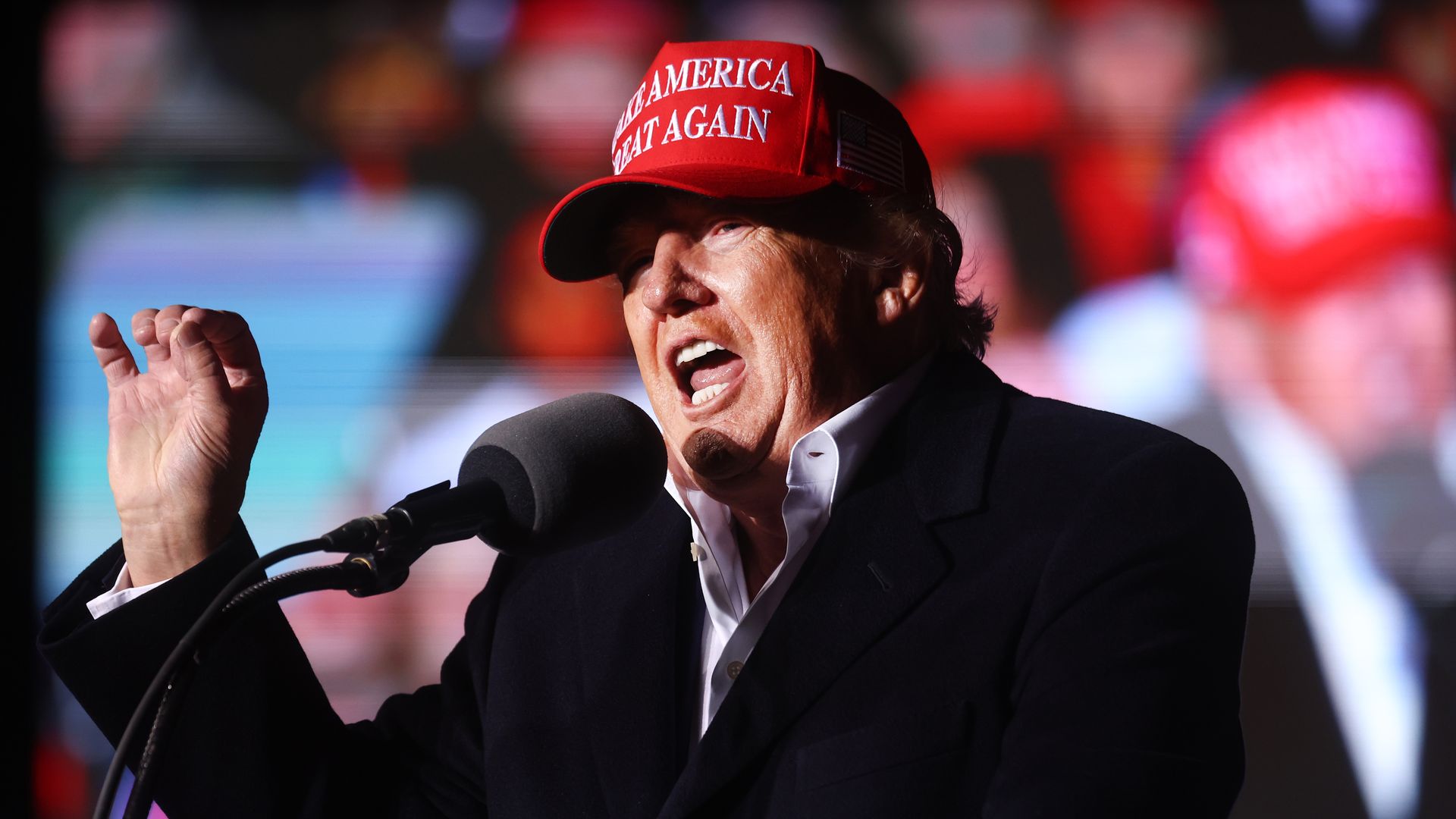 Donald Trump in a MAGA hat