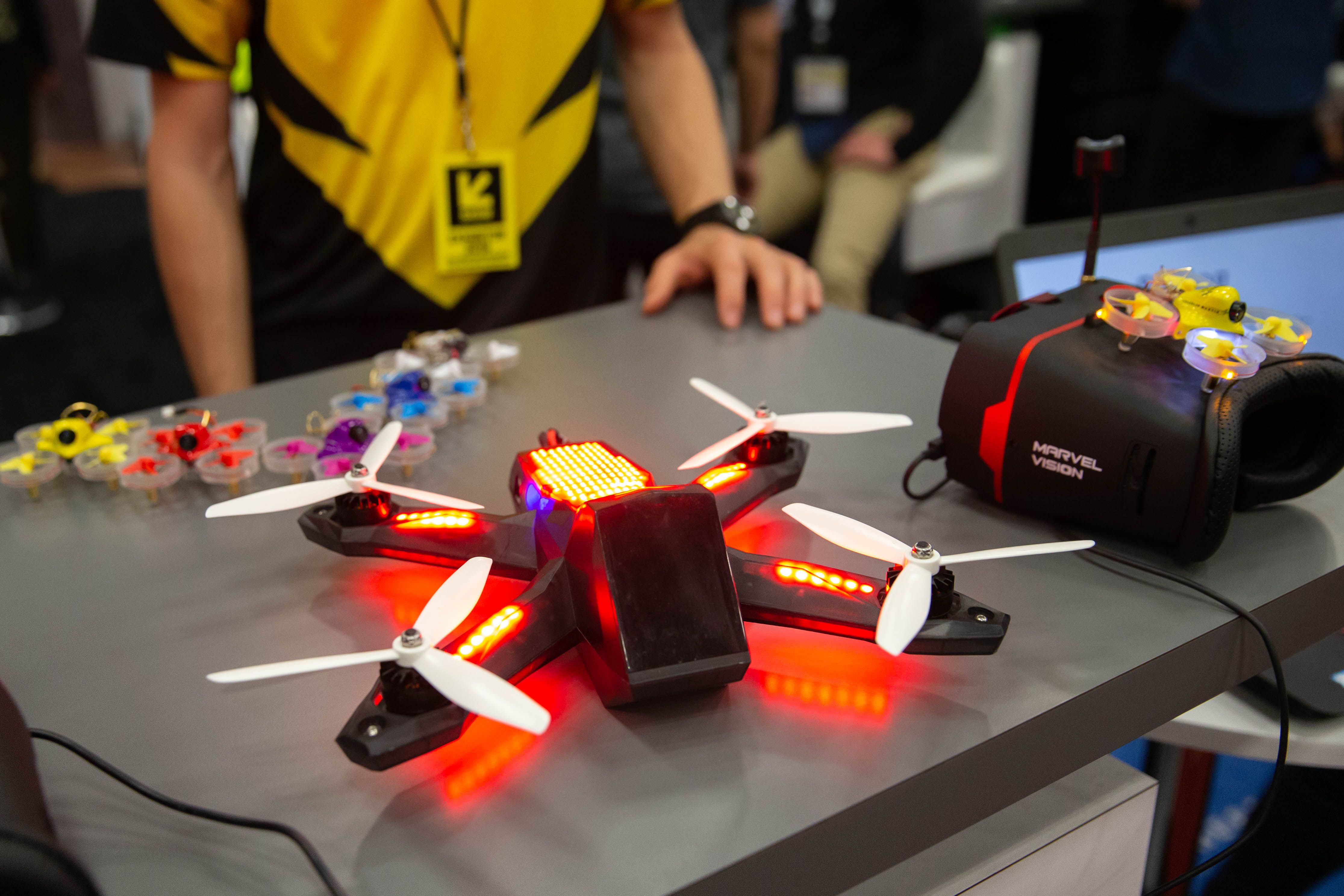 A drone on a desk