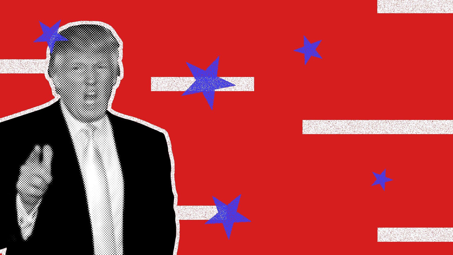 Photo illustration of Donald Trump pointing his finger in a You’re Fired fashion