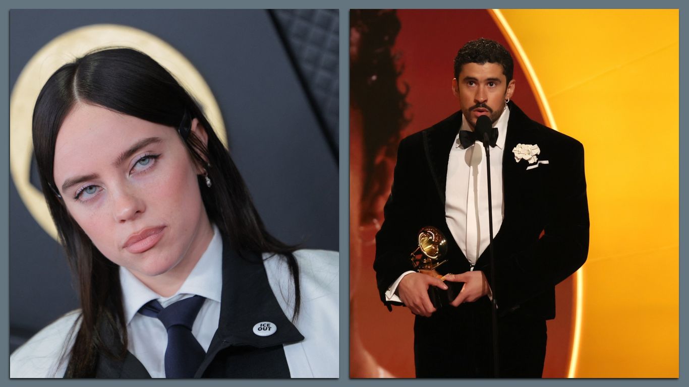 Photos: Stars protest ICE with pins and in acceptance speeches at Grammys