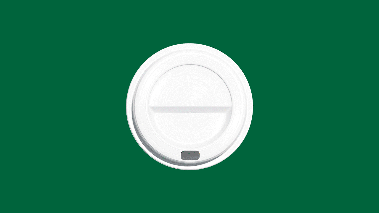 Illustration of a magnifying glass going over a paper coffee cup to reveal the coffee underneath