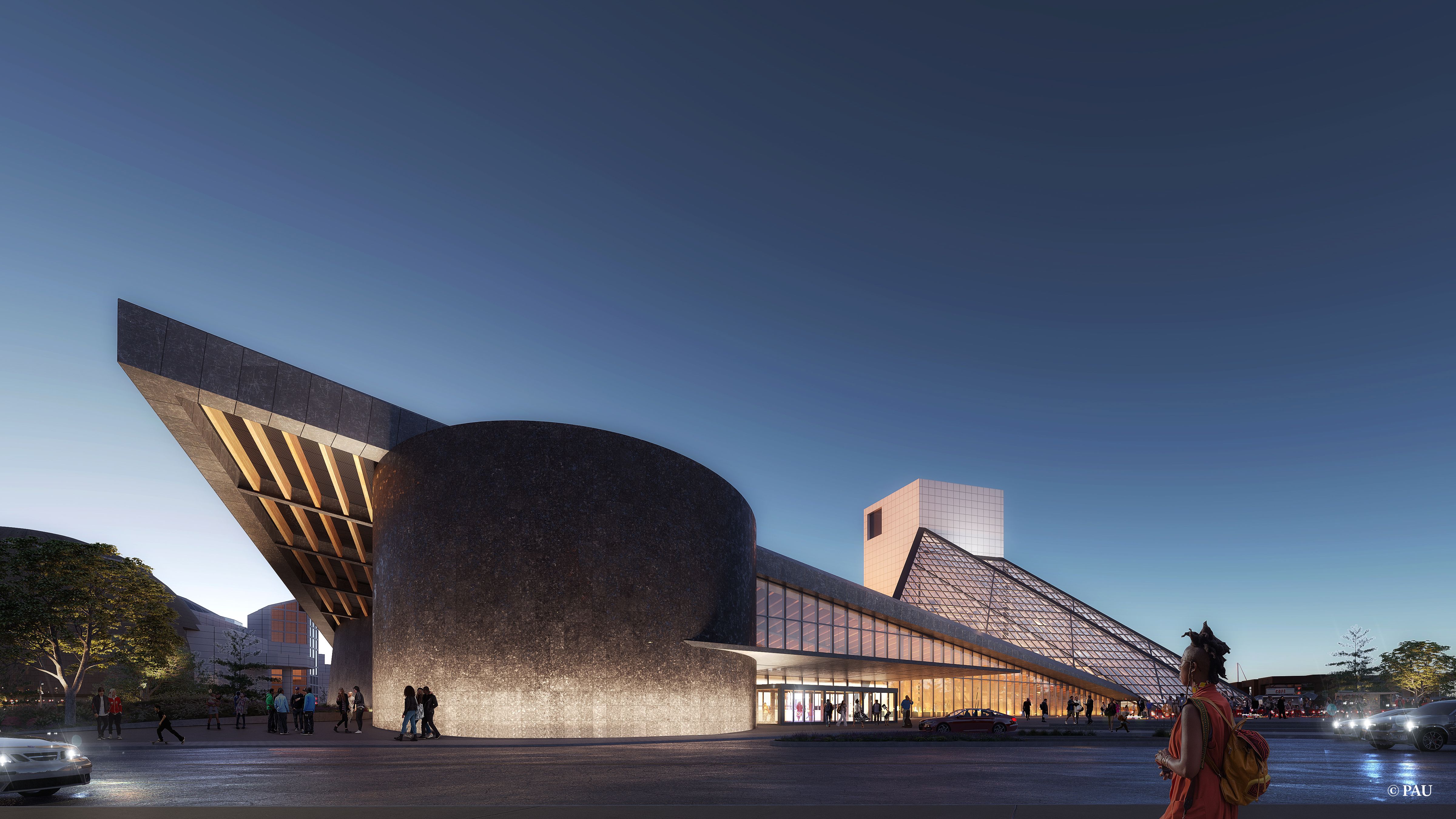 Side image of the Rock Hall's $135 million expansion.