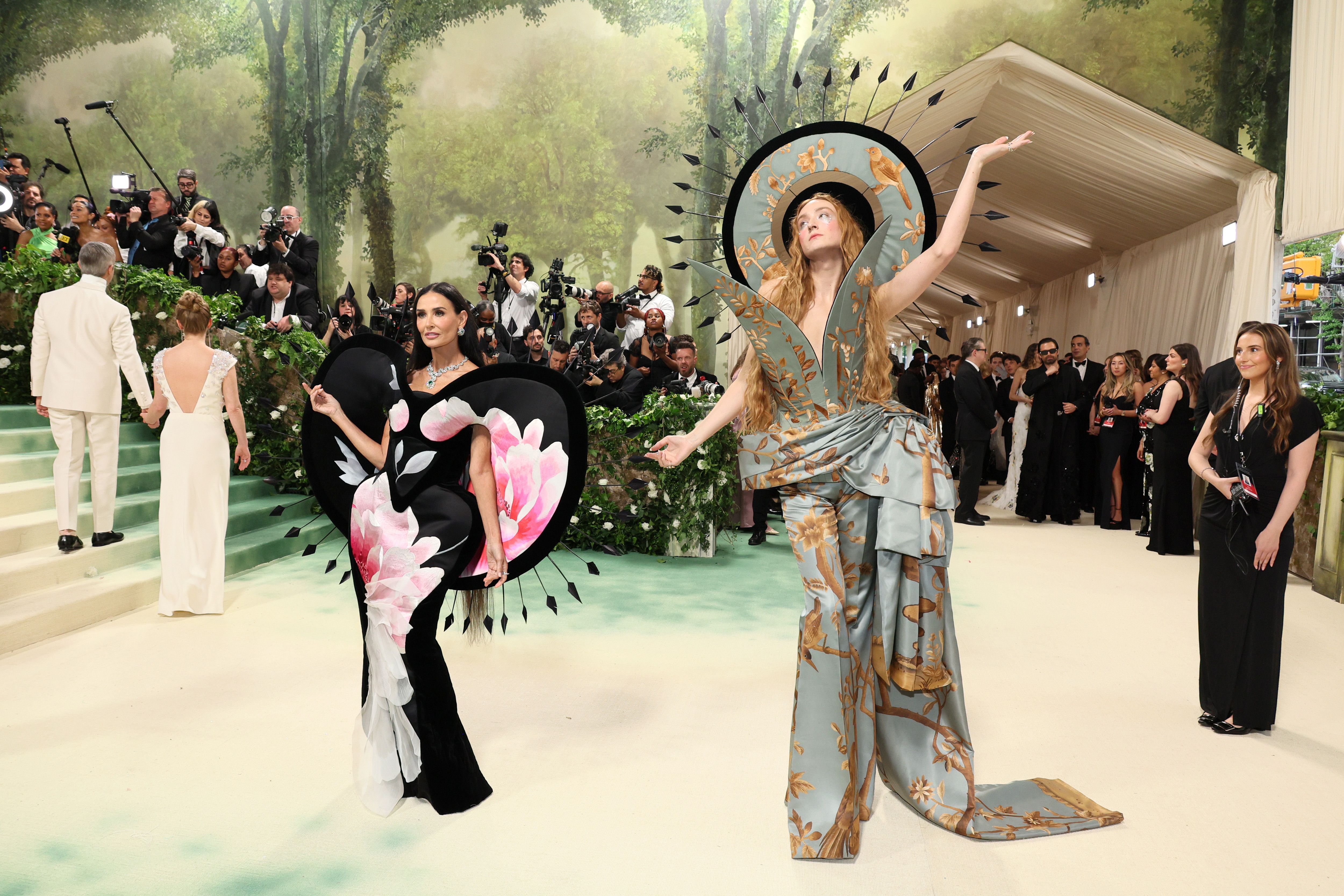 (L-R) Demi Moore and Harris Reed attend The 2024 Met Gala Celebrating "Sleeping Beauties: Reawakening Fashion" at The Metropolitan Museum of Art on May 06, 2024 in New York City. (Photo by Dia Dipasupil/Getty Images)