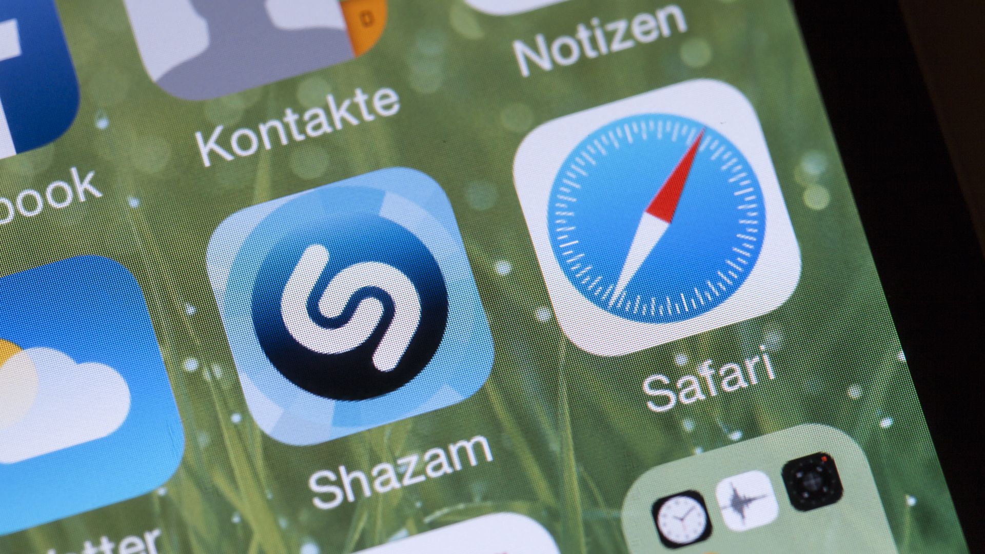 Shazam app on a German iPhone