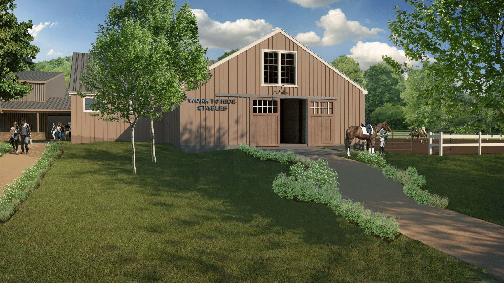 The $8 million dollar resdesign for Chamounix Equestrian Center. Photo courtesy of Archer and Buchanan Architecture.