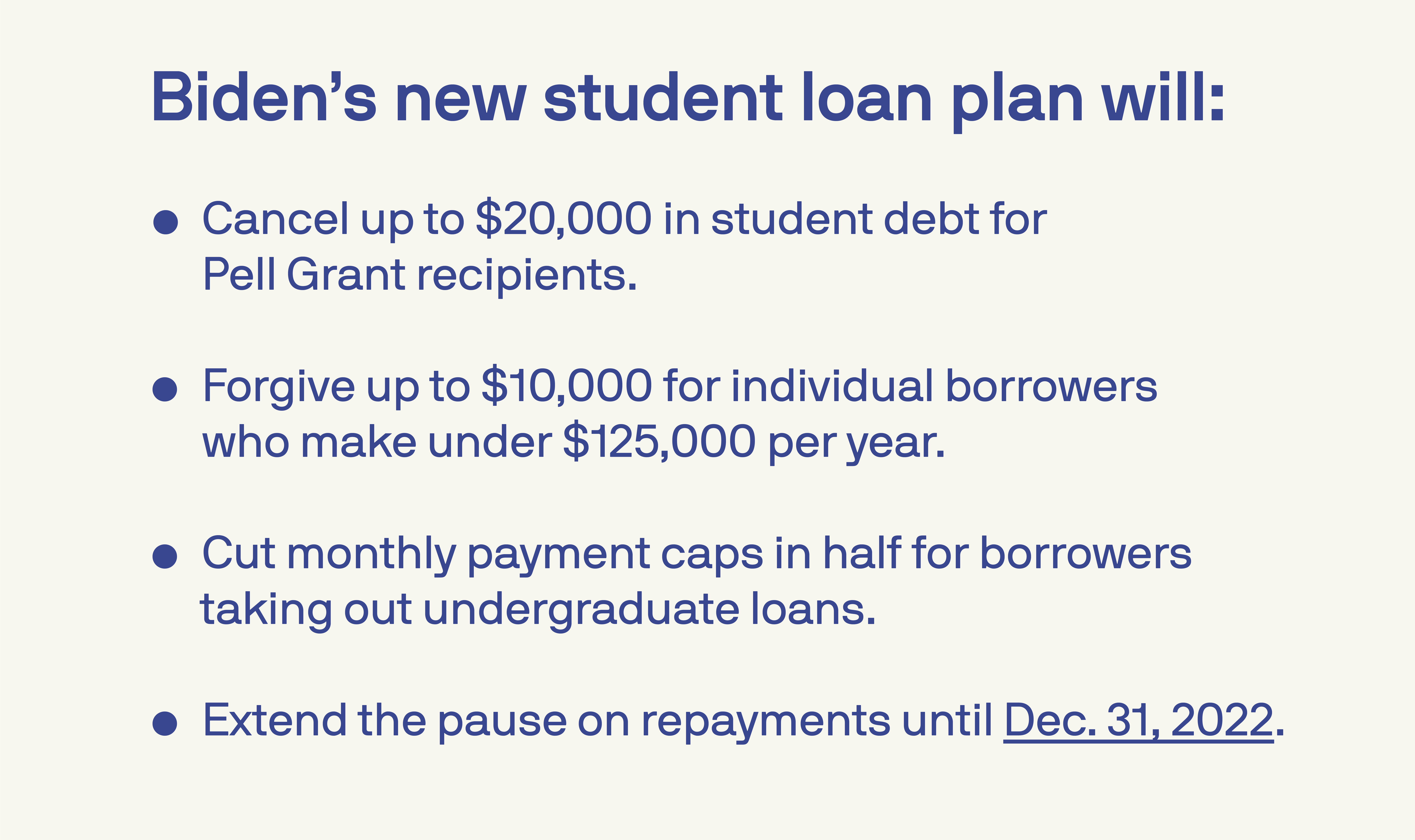 a list of the benefits of the student loan forgiveness plan